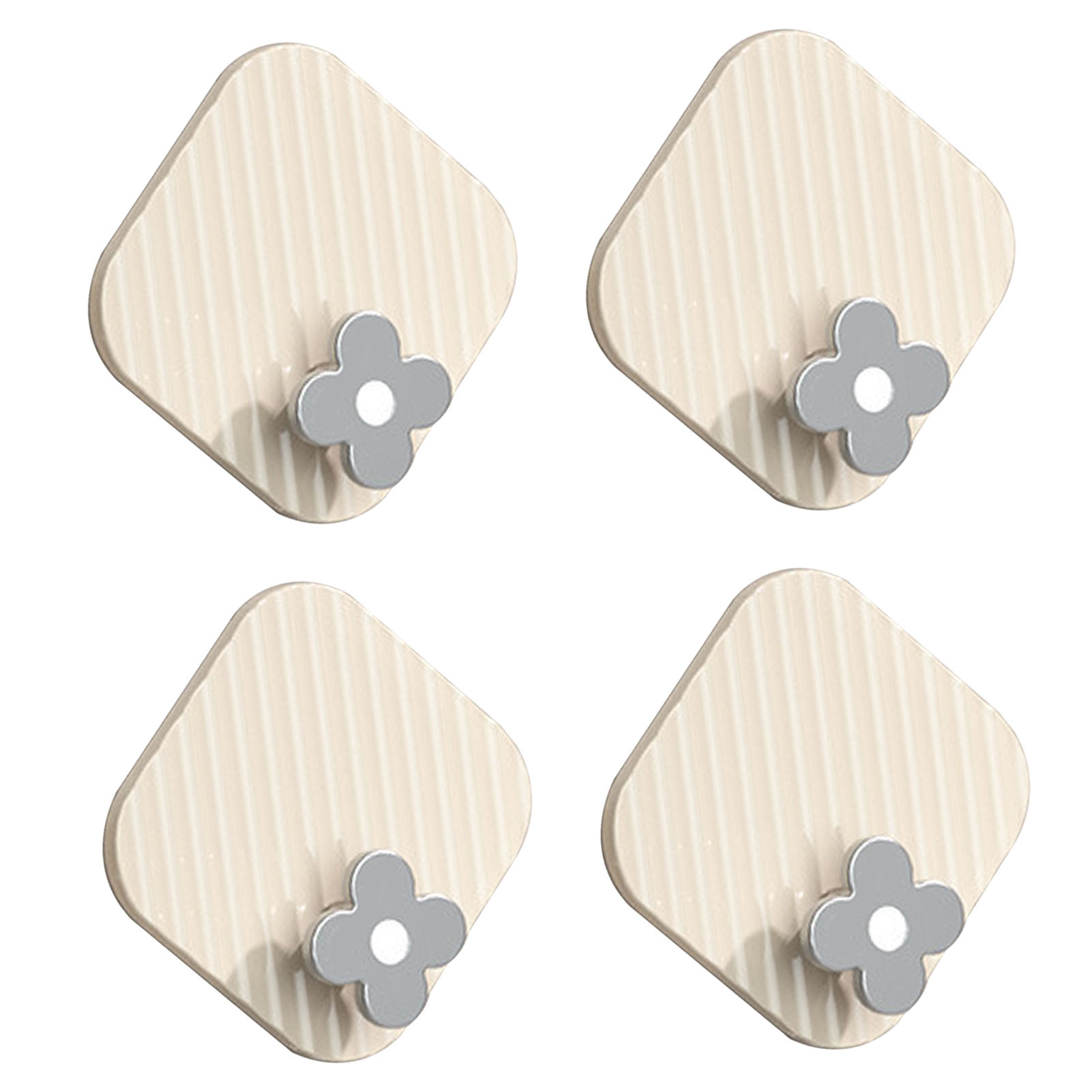 4-teiliges Set Selbstklebender Haken, Wasserfester Kunststoff, Kein Bohren Erforderlich, Wandhalterung Für Handtücher Und Schlüssel Für Küche, Bad, Decke, Büro, Milchig-weiß.