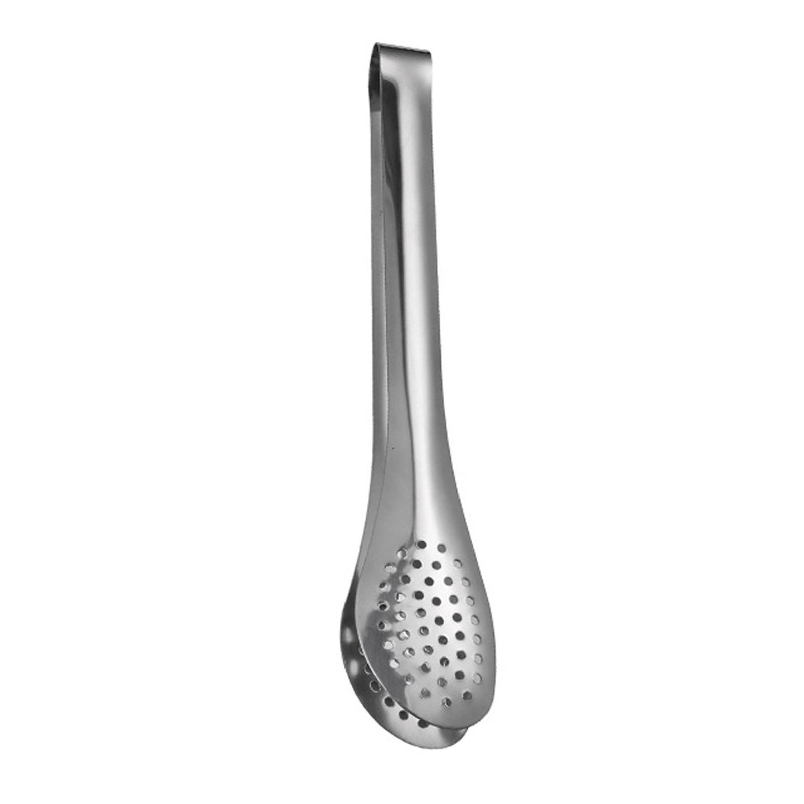 23 Cm Lange Multifunktionale Küchenzange Aus Edelstahl Mit Abtropfloch Für Den Tischservice, Ideal Für Den Einsatz Zu Hause Und In Restaurants.