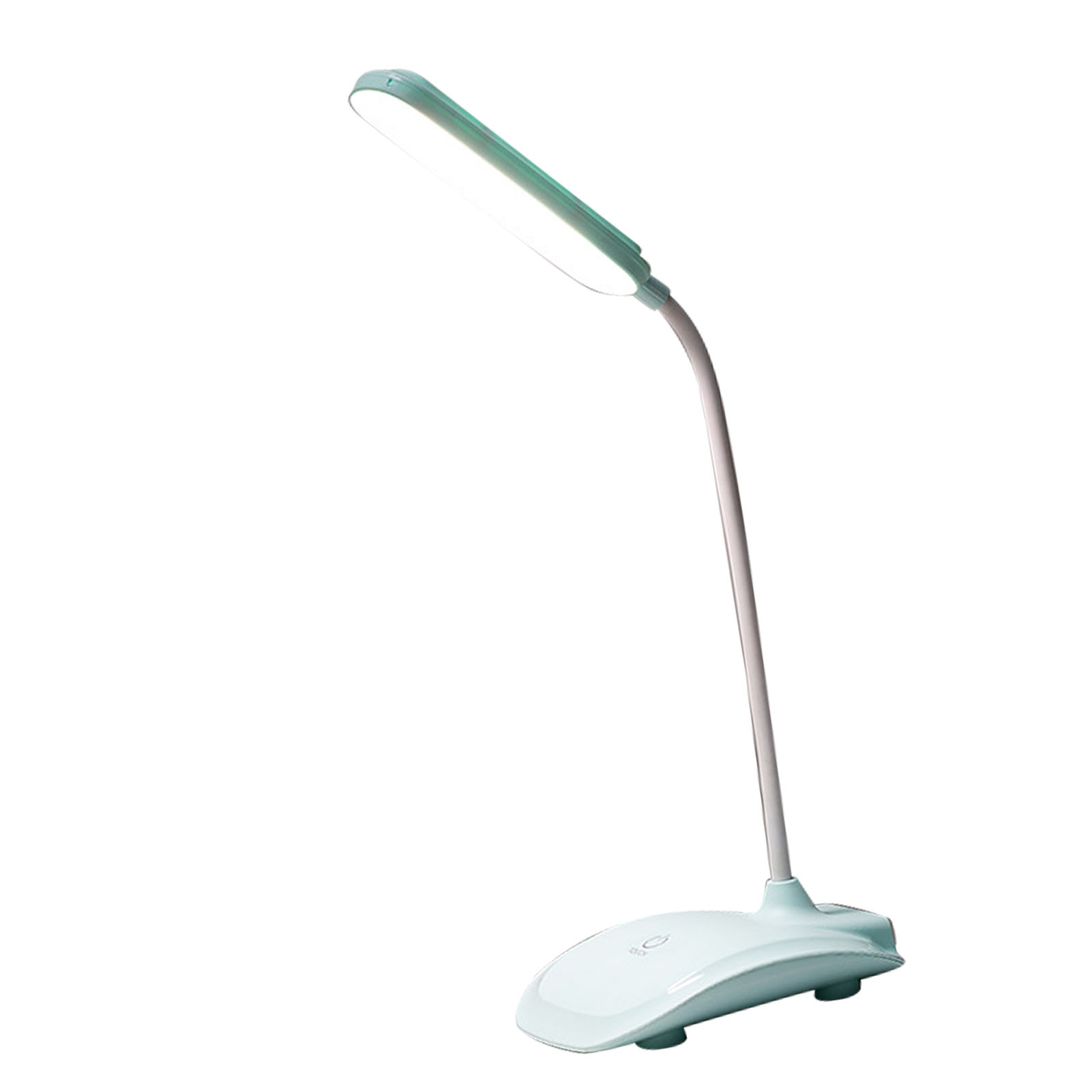 Berührungsempfindliche Led-schreibtischlampe, 3 Farbtemperaturen, Stufenloser Dimmer, Usb-aufladbar, Cyanfarbene Tischlampe