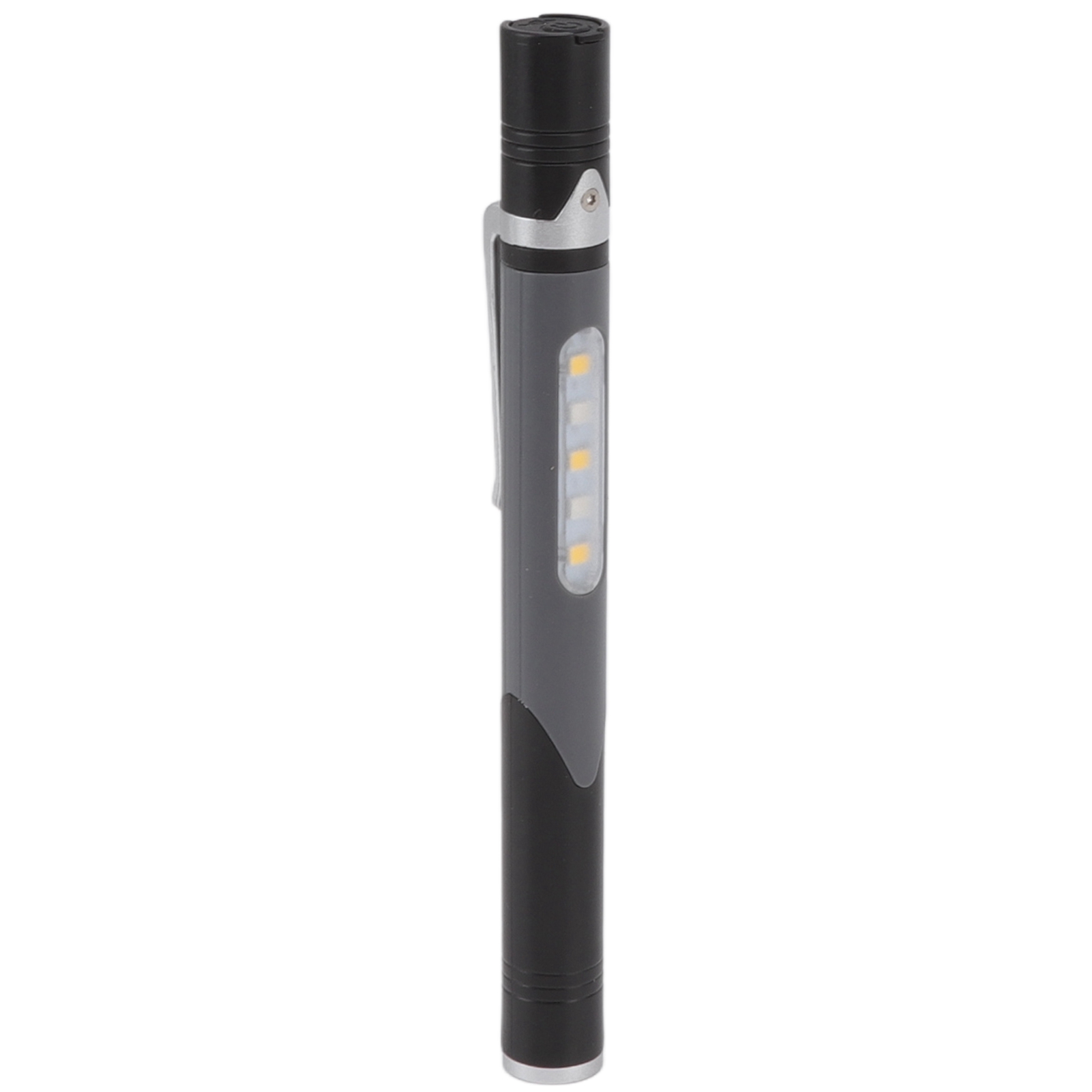 Wiederaufladbare Usb-taschenlampe Im Stiftformat Mit 3 Led-lichtquellen, Clip Und Vielseitigen Einsatzmöglichkeiten – Schwarz