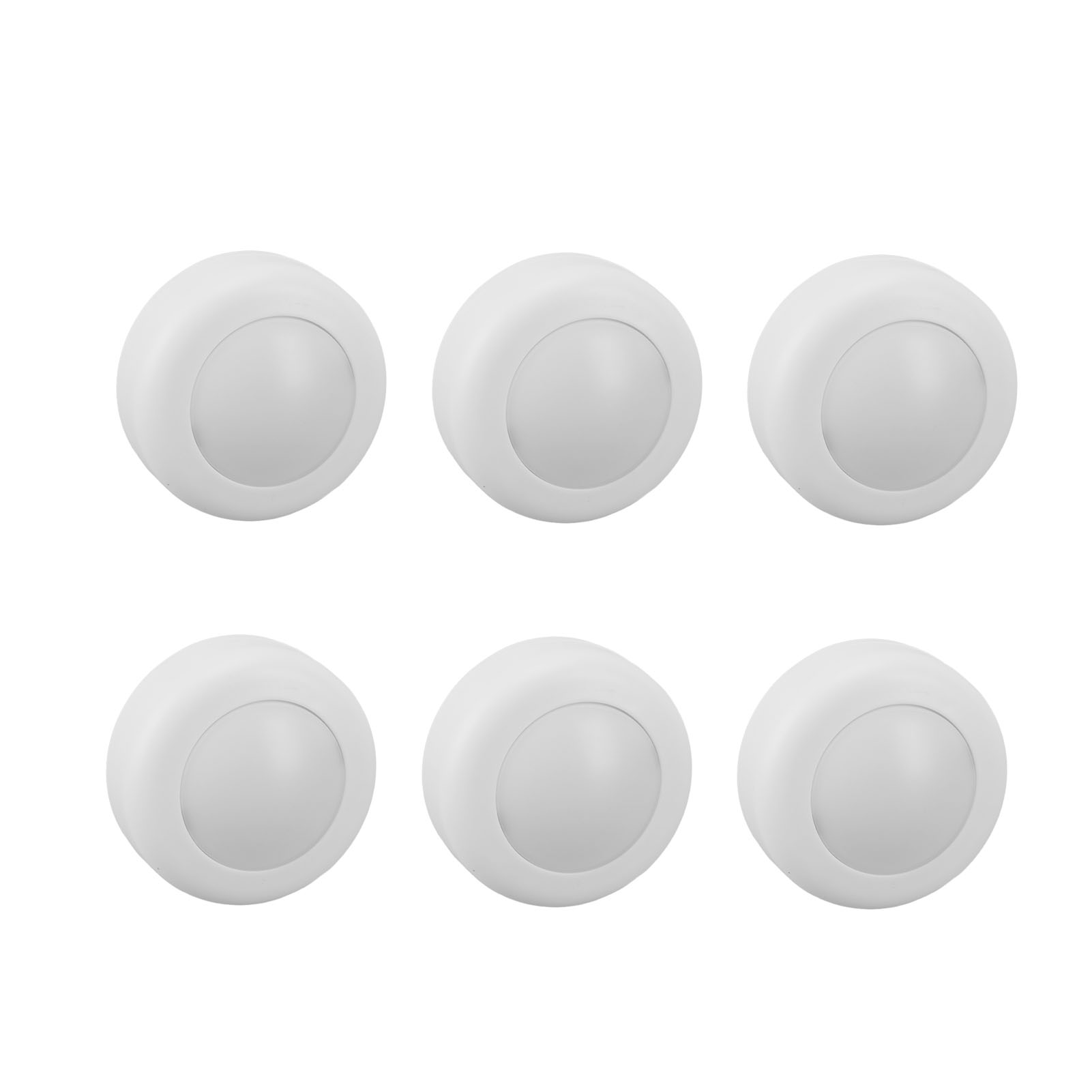 Set Mit 6 Runden Led-leuchten Mit Fernbedienung, Dimmbar, Weißes Licht Für Schränke, Küchen Und Arbeitsplatten