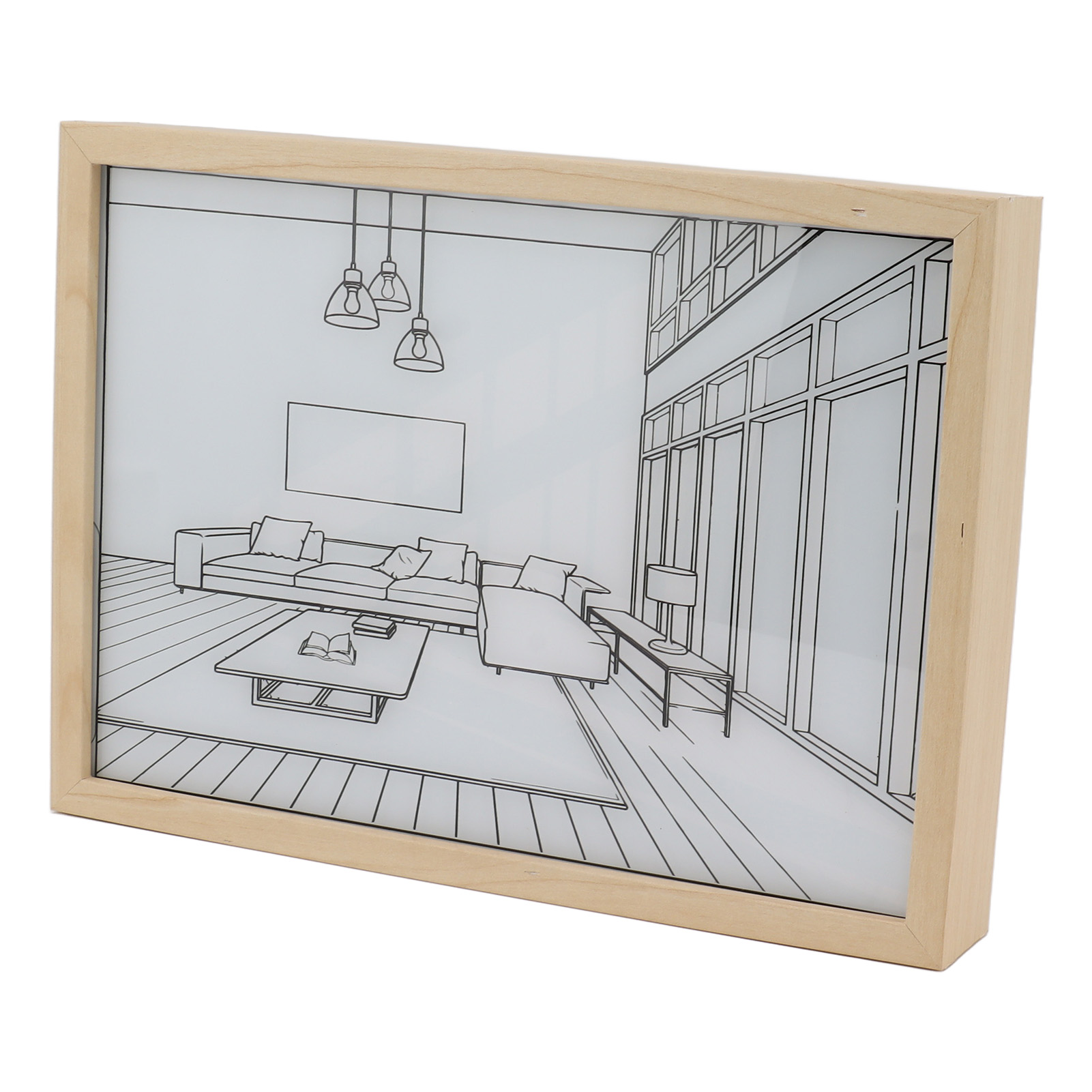 Dekorative Led-wandleuchte, Beleuchteter Bilderrahmen Mit Ambientebeleuchtung, Projizierter Schattenmalerei, 3 Dimmbare Farben, Für Schlaf- Und Wohnzimmer, Modell L, Größe M.