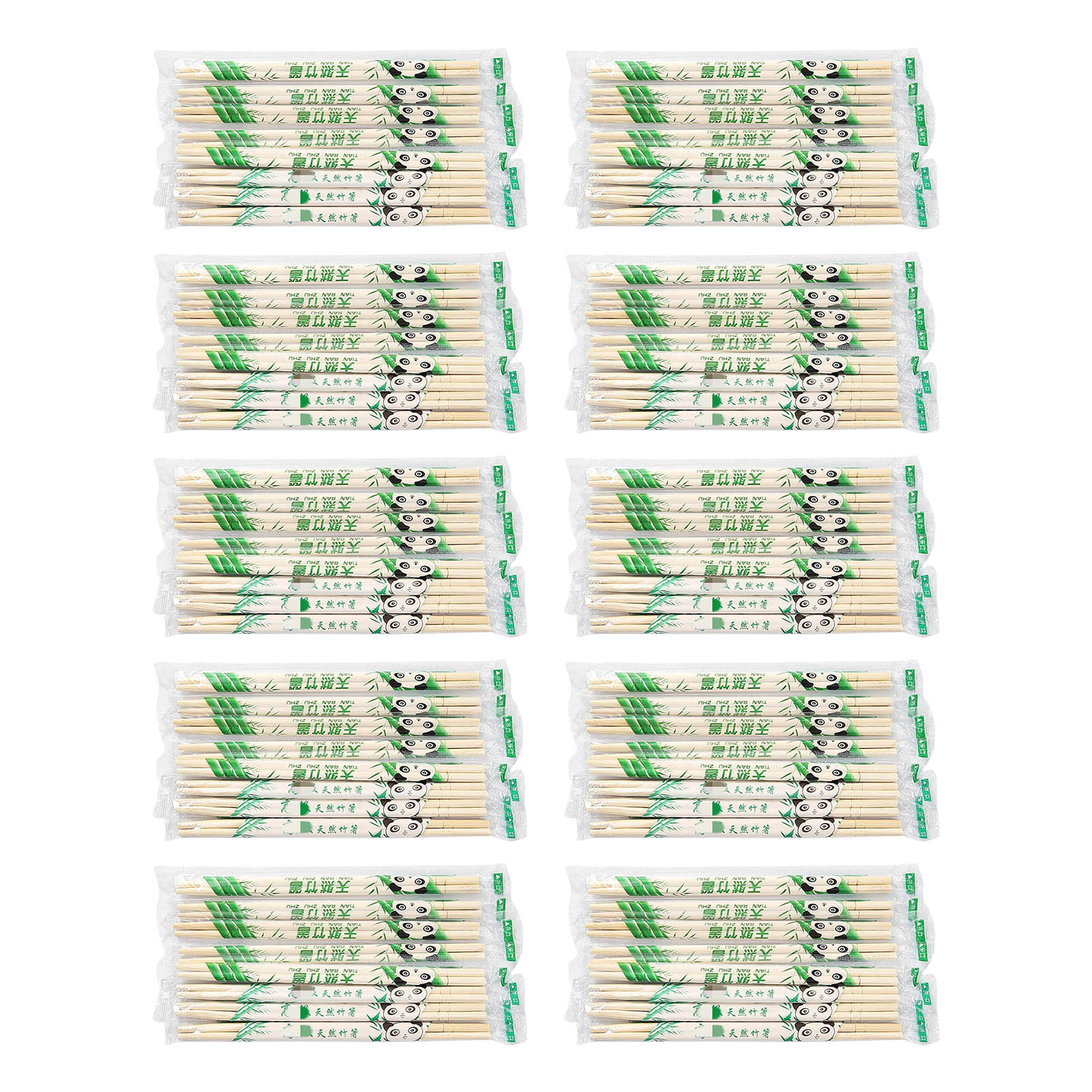 Packung Mit 100 Einzeln Verpackten, Runden Einweg-essstäbchen Aus Bambus, 19,5 X 0,5 Cm, Für Restaurants Und Den Privaten Gebrauch.
