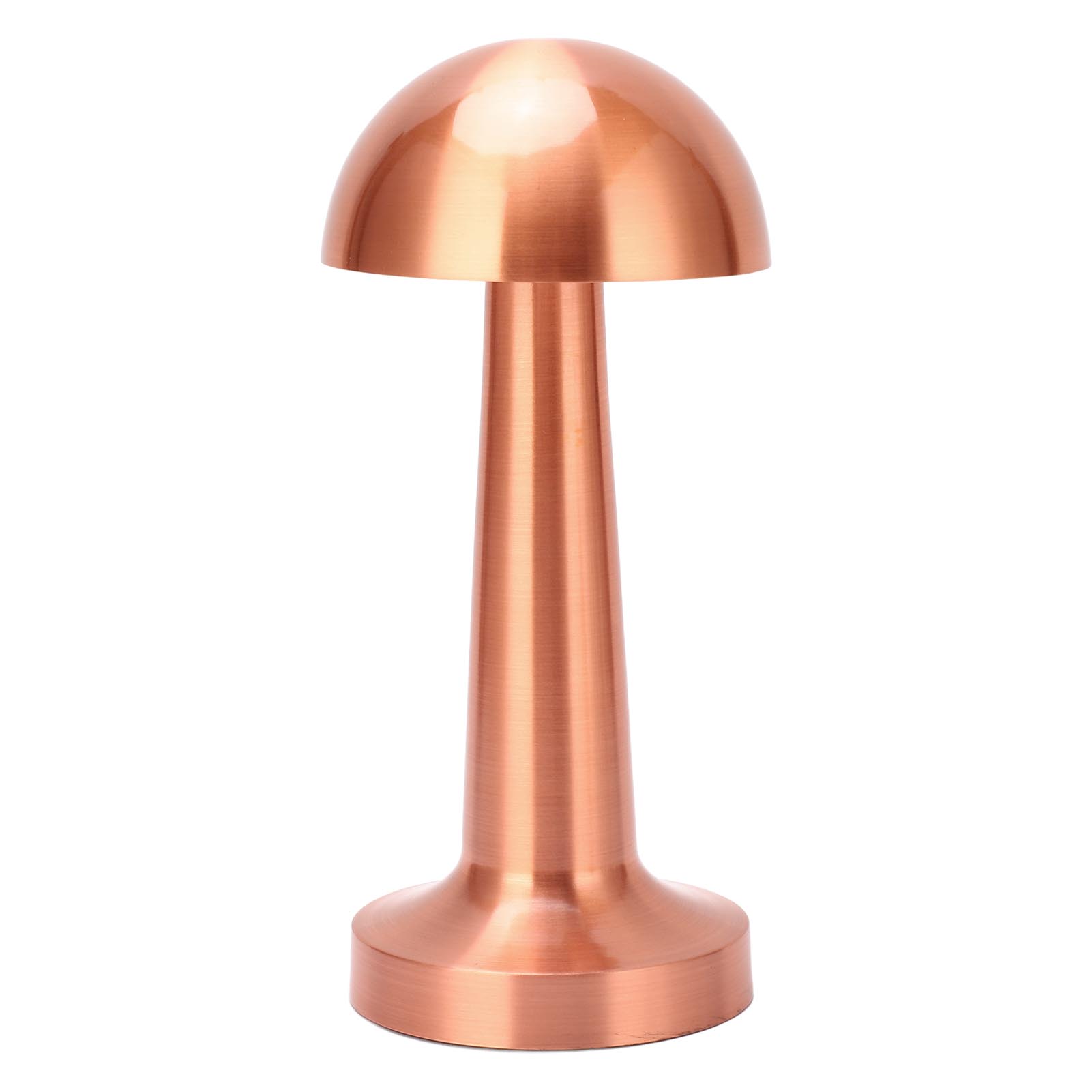 Kabellose, Per Usb Aufladbare Pilz-nachttischlampe, 3 Einstellbare Lichtmodi, Roségoldenes Metall, Niedlich Für Baby- Und Kinderzimmer