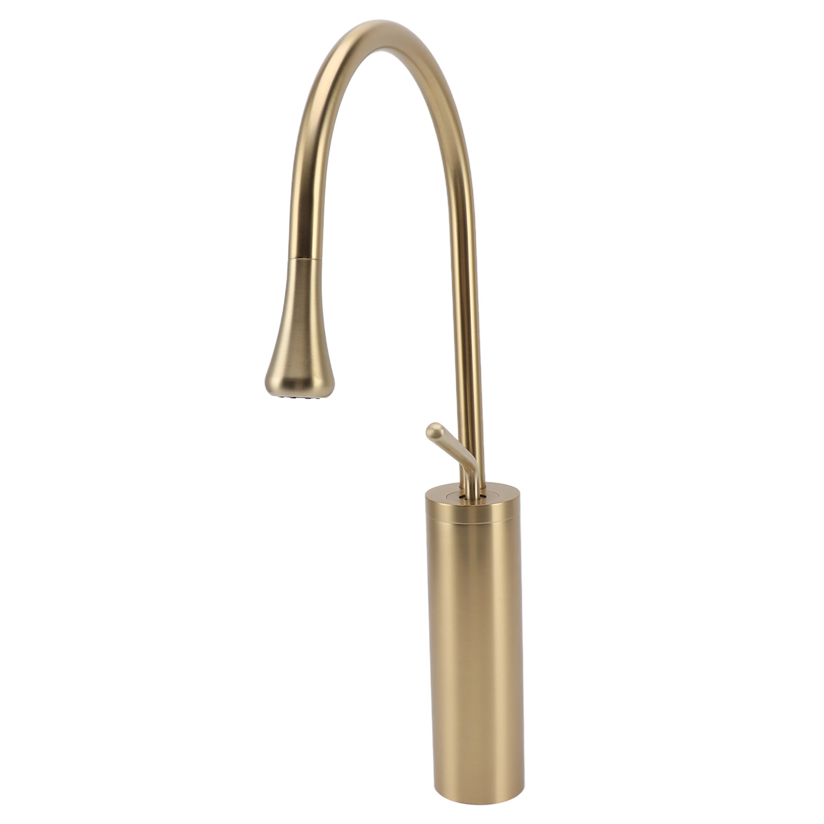 Moderne Waschtischarmatur Mit Praktischem Schwenkauslauf, Mischbatterie Für Bad, Hotel Und Zuhause, Oberfläche In Gebürstetem Gold