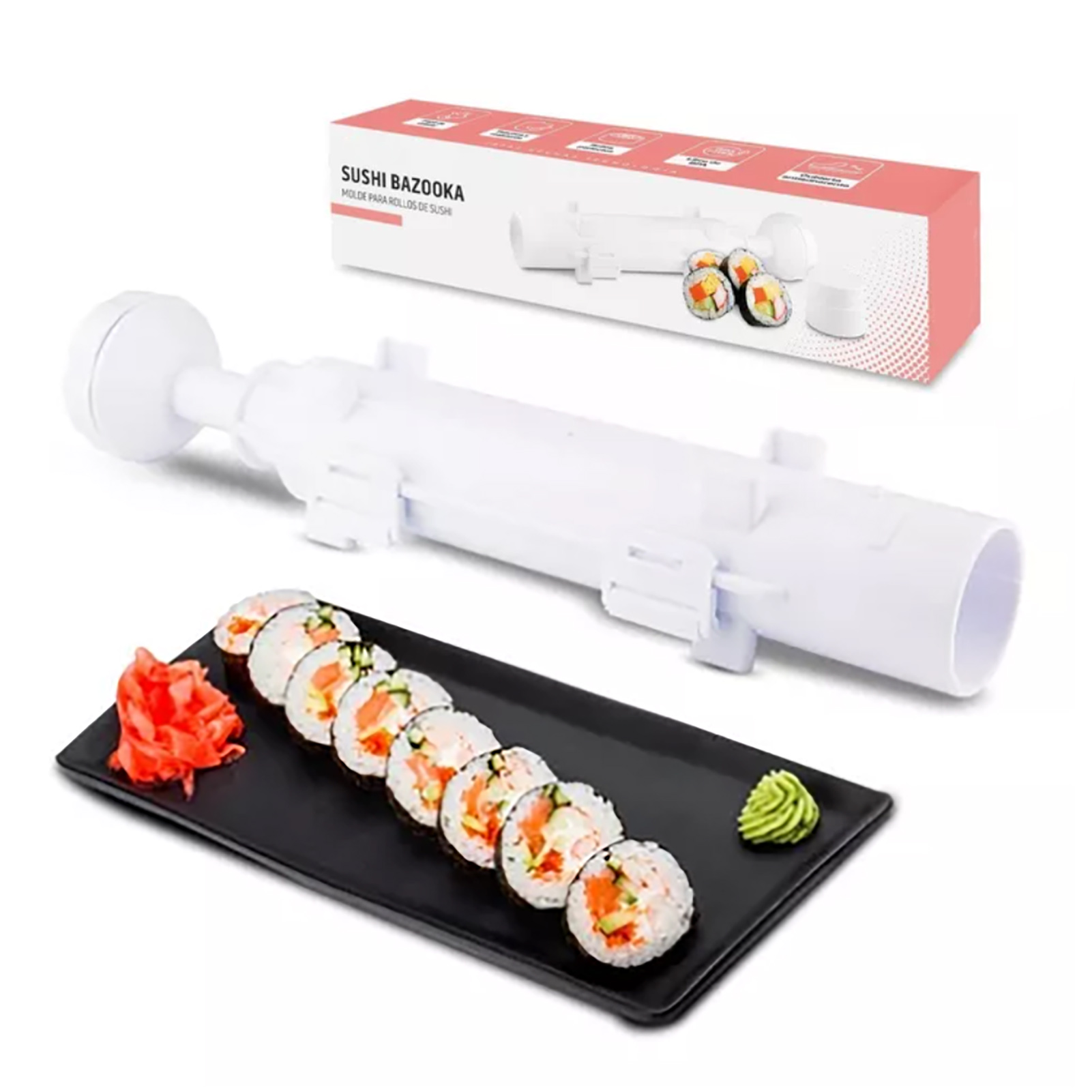 Sushi-rollen-set Mit Reisform Und Gemüse-/fleischrollwerkzeug, Diy-sushi-maschine, Praktisches Küchenutensil
