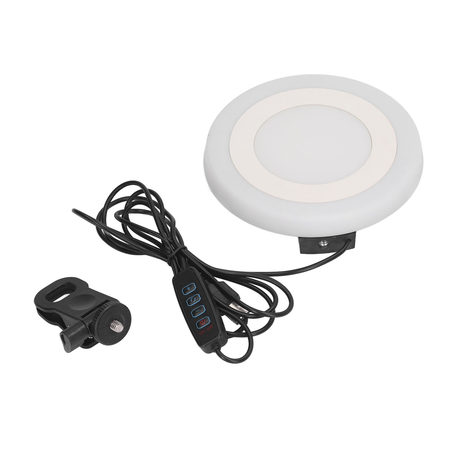 Runde Led-lampe (14 Cm Durchmesser) Für Videokonferenzen, 3 Modi Und 10 Helligkeitsstufen, Usb-anschluss, Laptop-halterung, Rgb-beleuchtung