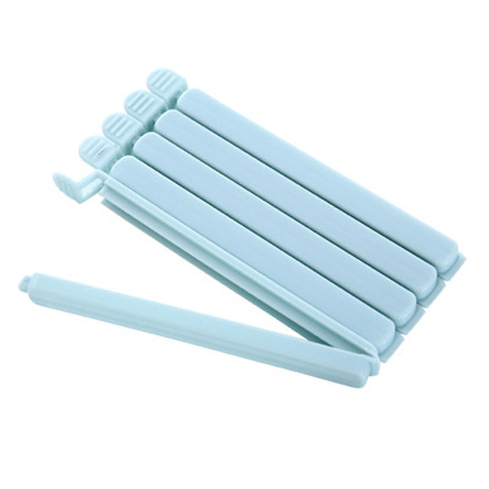 Set Mit 5 Wiederverwendbaren, Auslaufsicheren, Tragbaren Plastikbeutelclips, Hellblau, Für Snacks Und Lebensmittelaufbewahrung