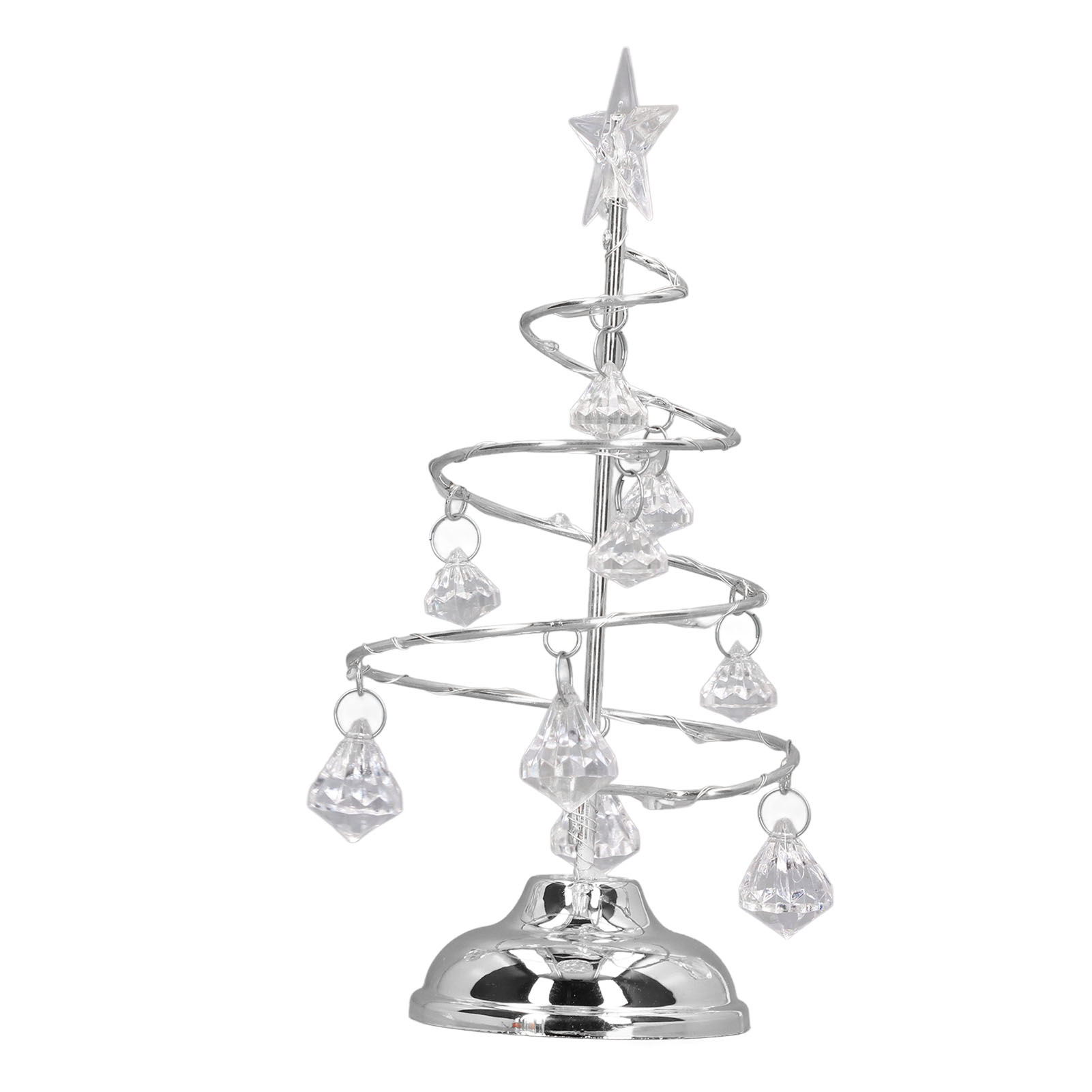 Weihnachts-led-lampe, Kristallbaum, Dekoratives Nachtlicht Aus Eisen, Ornament, Geschenk, Silberweiß