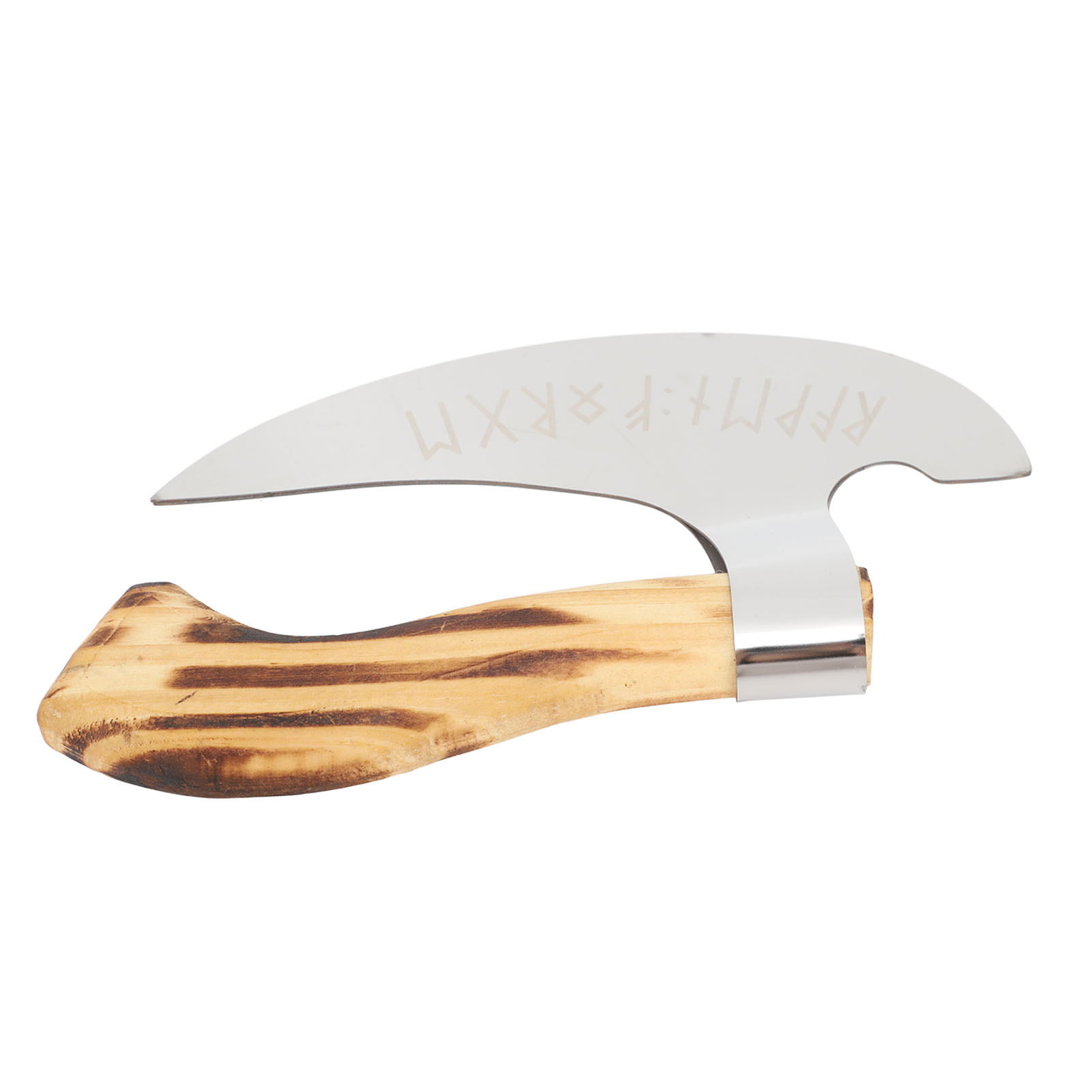 Wikinger-pizzaaxt Mit Holzgriff, Skandinavischer Pizzaschneider Aus Edelstahl, Wikinger-axtkopf Mit Scheide, Kleines Mittelalterliches Küchenwerkzeug