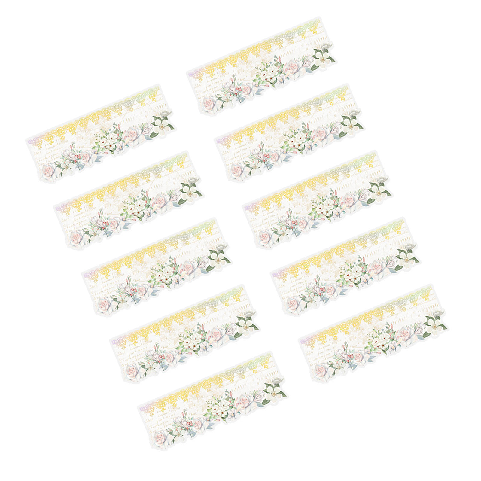 Packung Mit 10 Bögen Romantischer Pet-spitzenaufkleber, Dekorative Weiße Blüten Für Diy-notizbücher, Journaling-zubehör, Elegante Blumenetiketten