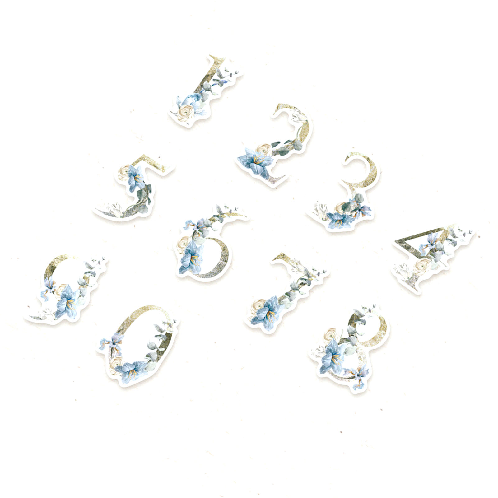Set Mit 30 Dekorativen Zahlenaufklebern Mit Blumenmuster, Elegante Und Edle Aufkleber Für Alben, Notizbücher Und Scrapbooking – Modell 2