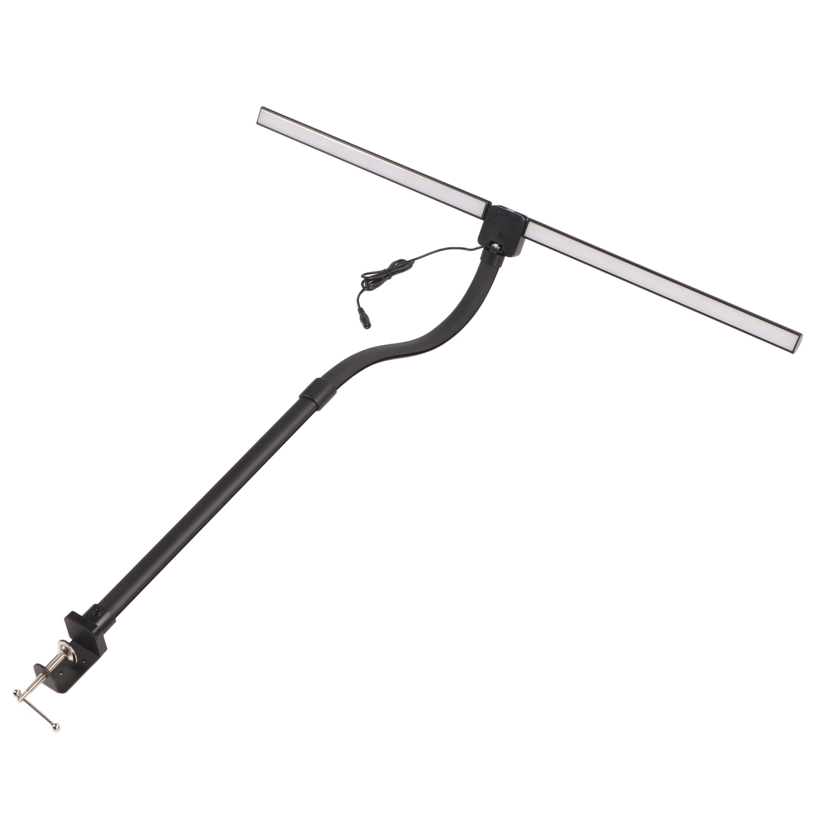 Doppelkopf-led-schreibtischlampe, Verstellbare Tischleuchte Mit Klemme, Augenschonendes Leselicht, Ideal Zum Schlafen, Lernen, Büro Und Schlafzimmer, 100–240 V Eu-stecker