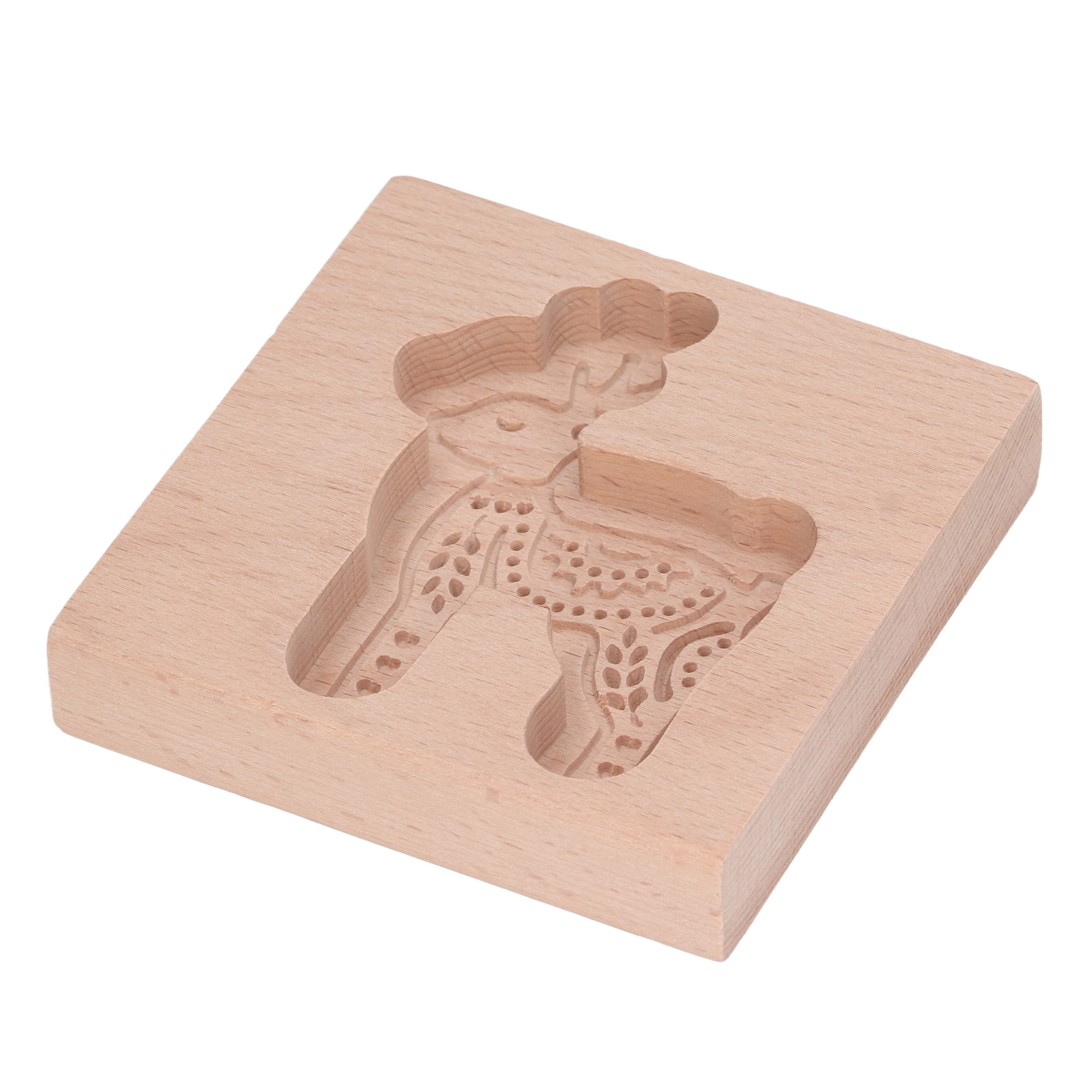 Rehkitzförmige, Geschnitzte Holzkeksform, Lebkuchenstempelpresse, Handgefertigter Keksausstecher Zum Backen, Waffeleisen.
