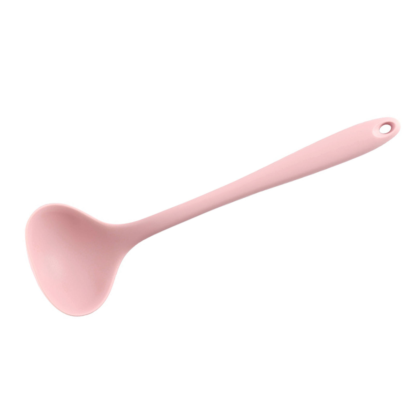 11,2-zoll-suppenkelle Aus Silikon, Weicher Servierlöffel, Rutschfester Griff, Hitzebeständig, Küchenutensil Für Mahlzeiten, Haushalt, Rosa