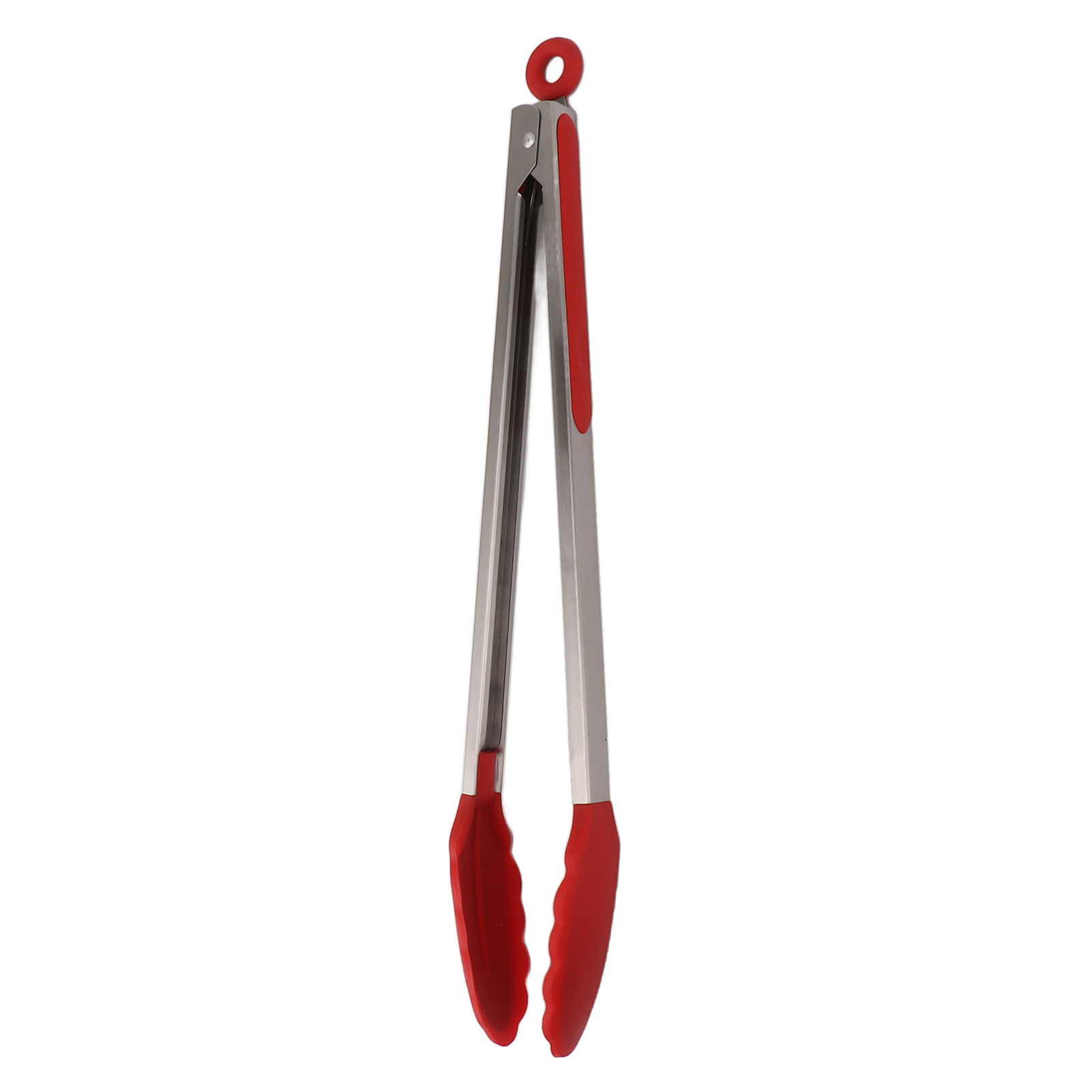 Antihaftbeschichtete, Hitzebeständige Küchenzange Aus Silikon Und Edelstahl, Rutschfeste Speisezange Zum Kochen Und Servieren, Rot, 40 Cm / 15,7 Zoll