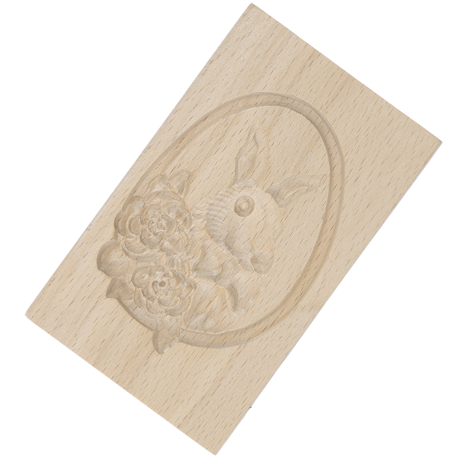 Gravierter Ausstecher Aus Holz Für Kekse, Wiederverwendbar, Leicht Zu Lösen, Abwaschbar, Keksstempel Für Selbstgebackenes Gebäck, Hasen- Und Blumenmotive