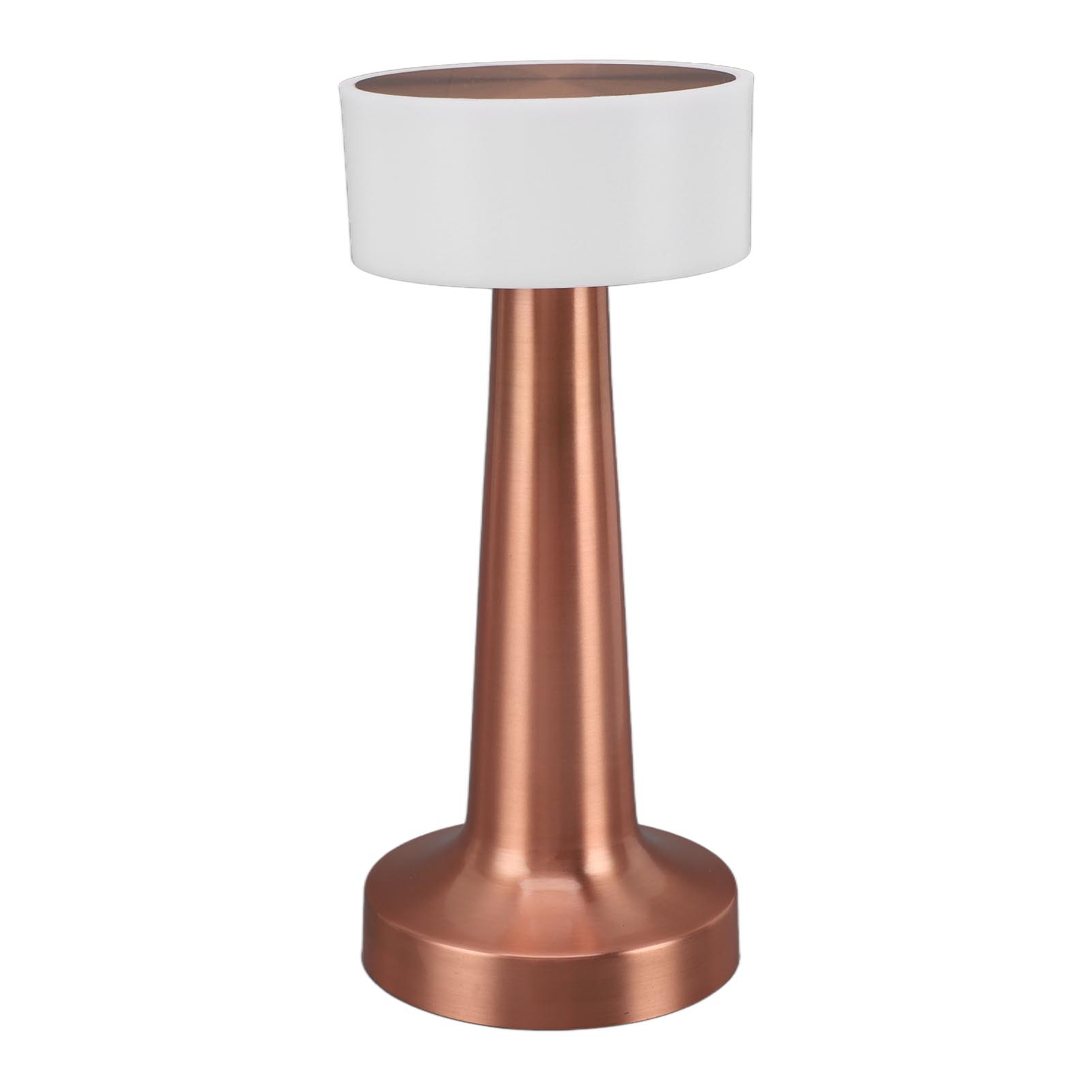 Kabellose Tischleuchte Mit 3 Farbmodi, Stufenloser Touch-dimmung, 1800-mah-akku, Usb-ladefunktion, Leselampe Für Schlafzimmer Und Büro, Roségoldene Ausführung.
