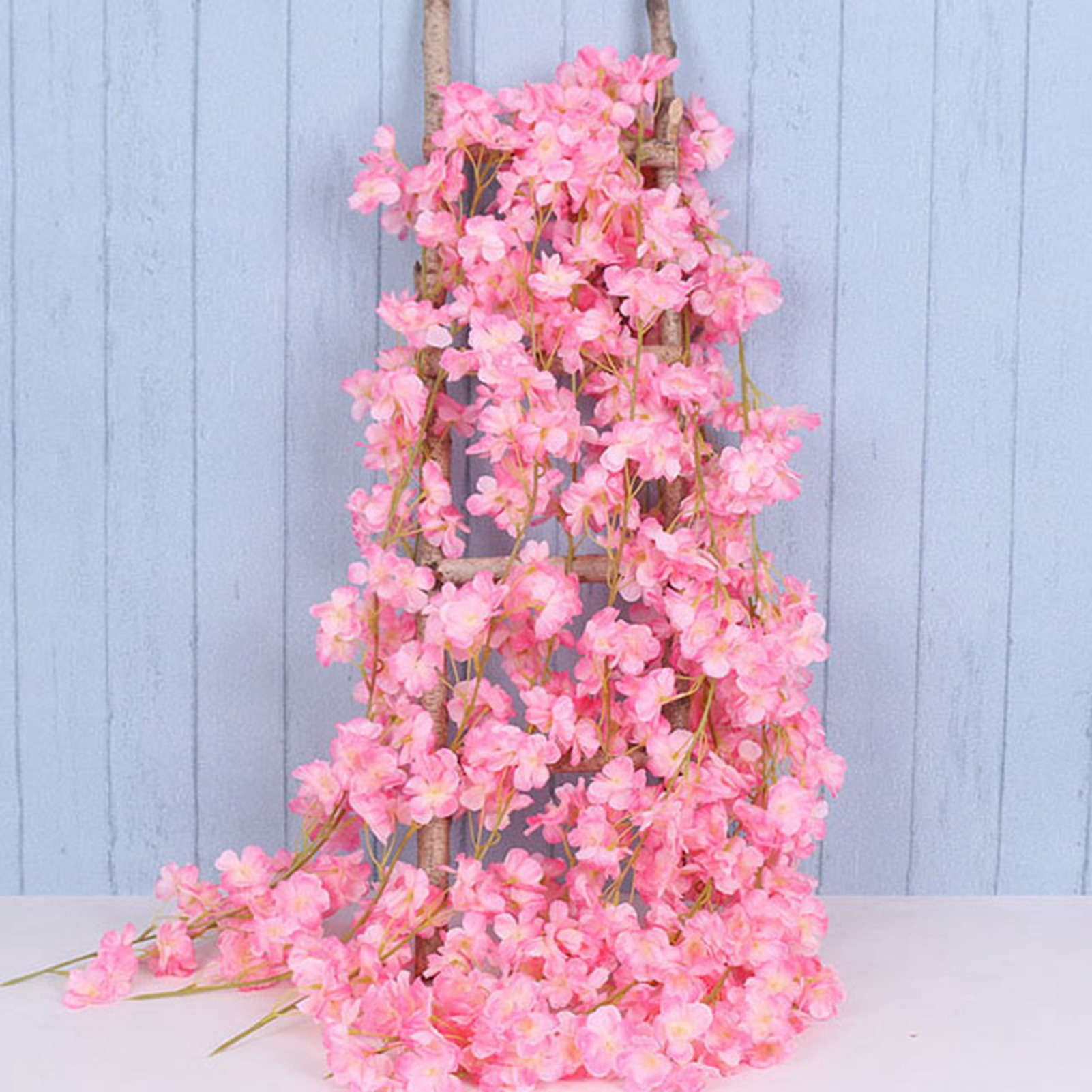 Künstliche Kirschblütengirlande, 1,8 M, 256 Dunkelrosa Blüten, Hängende Ranke Für Hochzeiten, Partys, Heimdekoration Und Frühlingsdekorationen