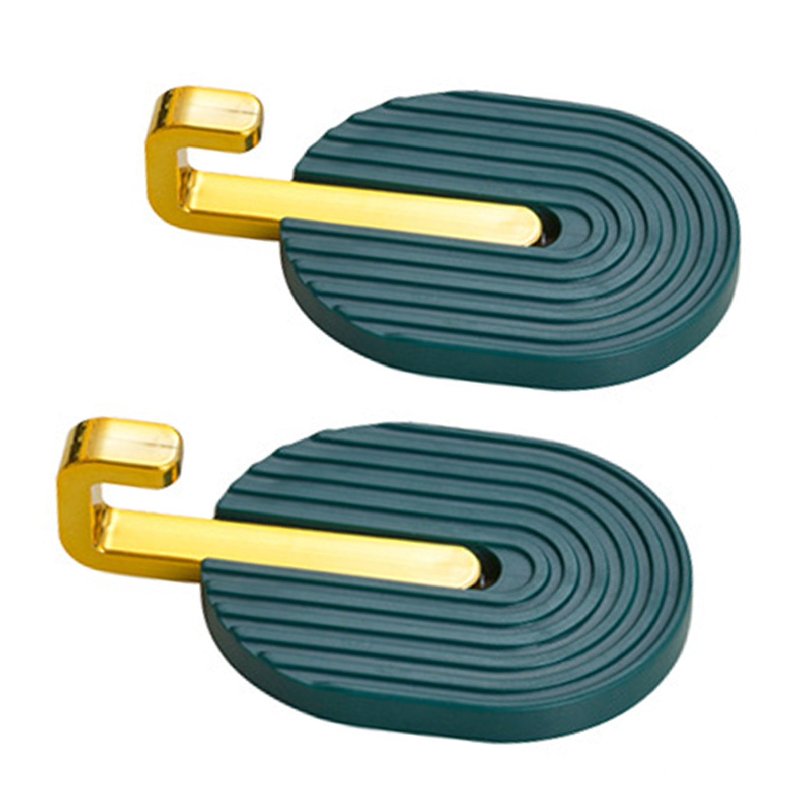 Set Mit 2 Selbstklebenden Wandhaken, Kein Bohren Erforderlich, Robust Und Stabil Für Bad Und Küche, Dunkelgrün, Hohe Belastbarkeit, Selbstklebender Handtuchhaken.