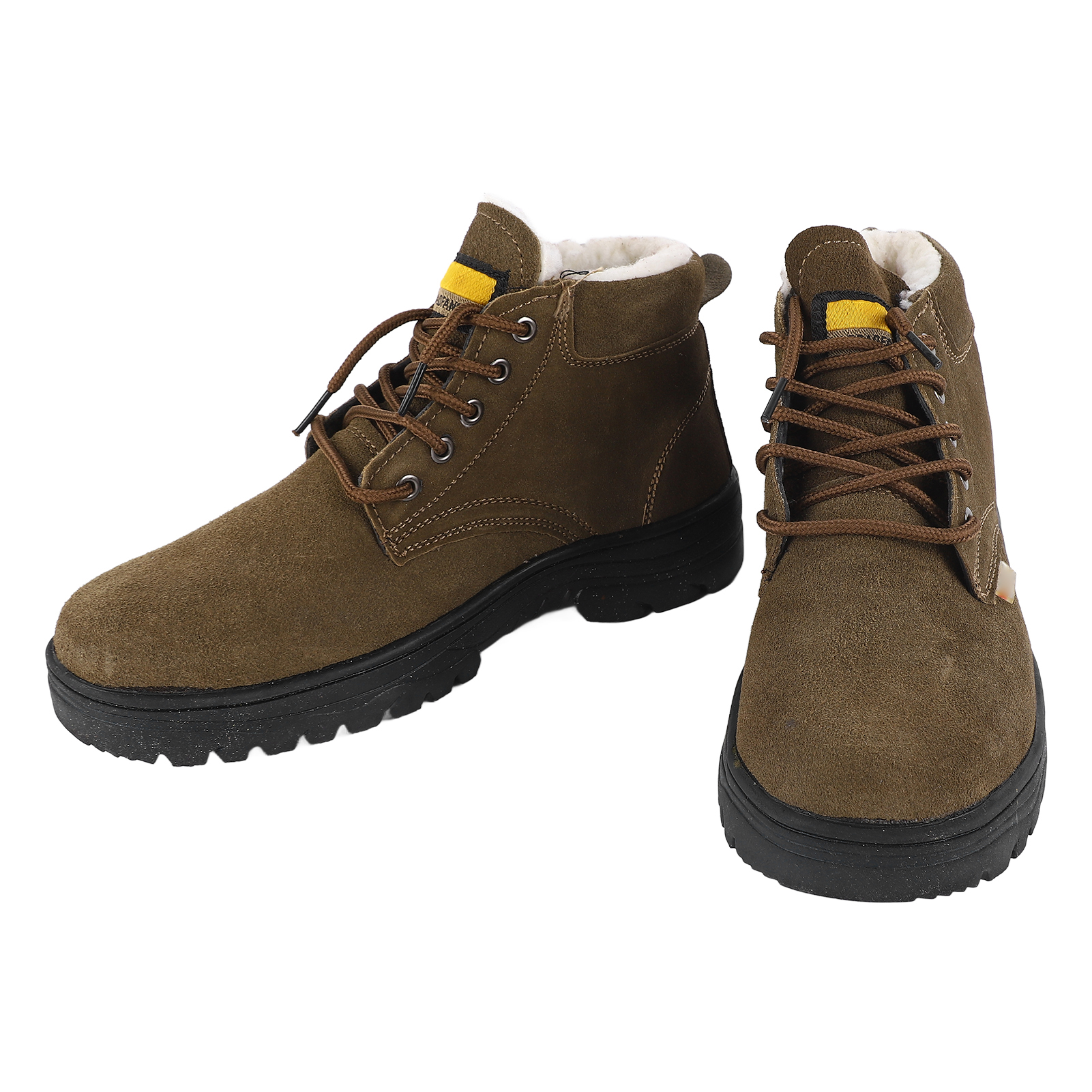 Herren-arbeitsschuhe Mit Anti-quetsch- Und Anti-durchstoß-eigenschaften, Dick Gefütterte Winterschuhe, Hoher Schaft, Verstärkte Sicherheit, Stoßfest, 100% Schutz.