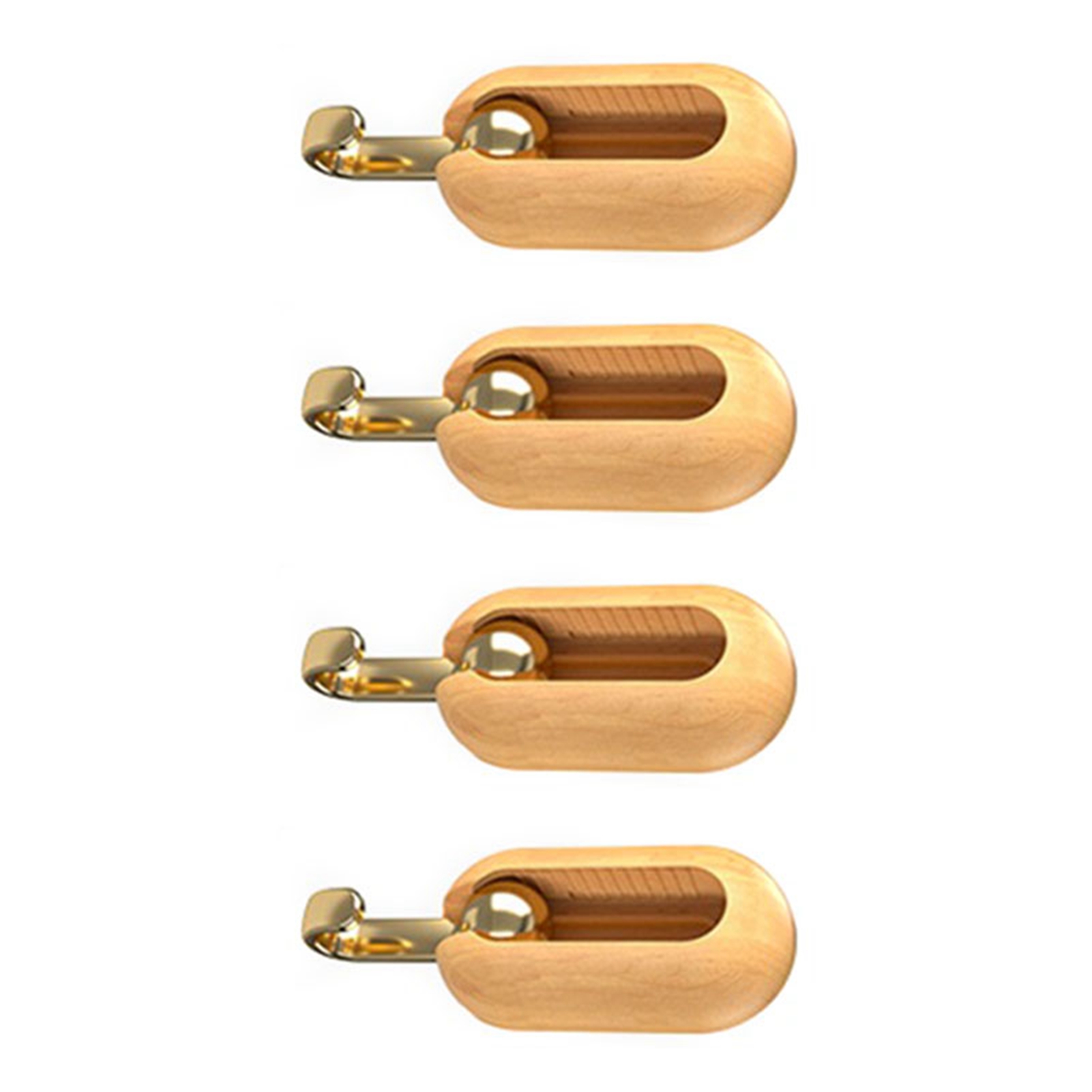 Set Mit 4 Multifunktionalen Klebehaken, Moderner Minimalistischer Stil, Kein Bohren Erforderlich, Hohe Tragkraft, Wandhaken Aus Naturholz