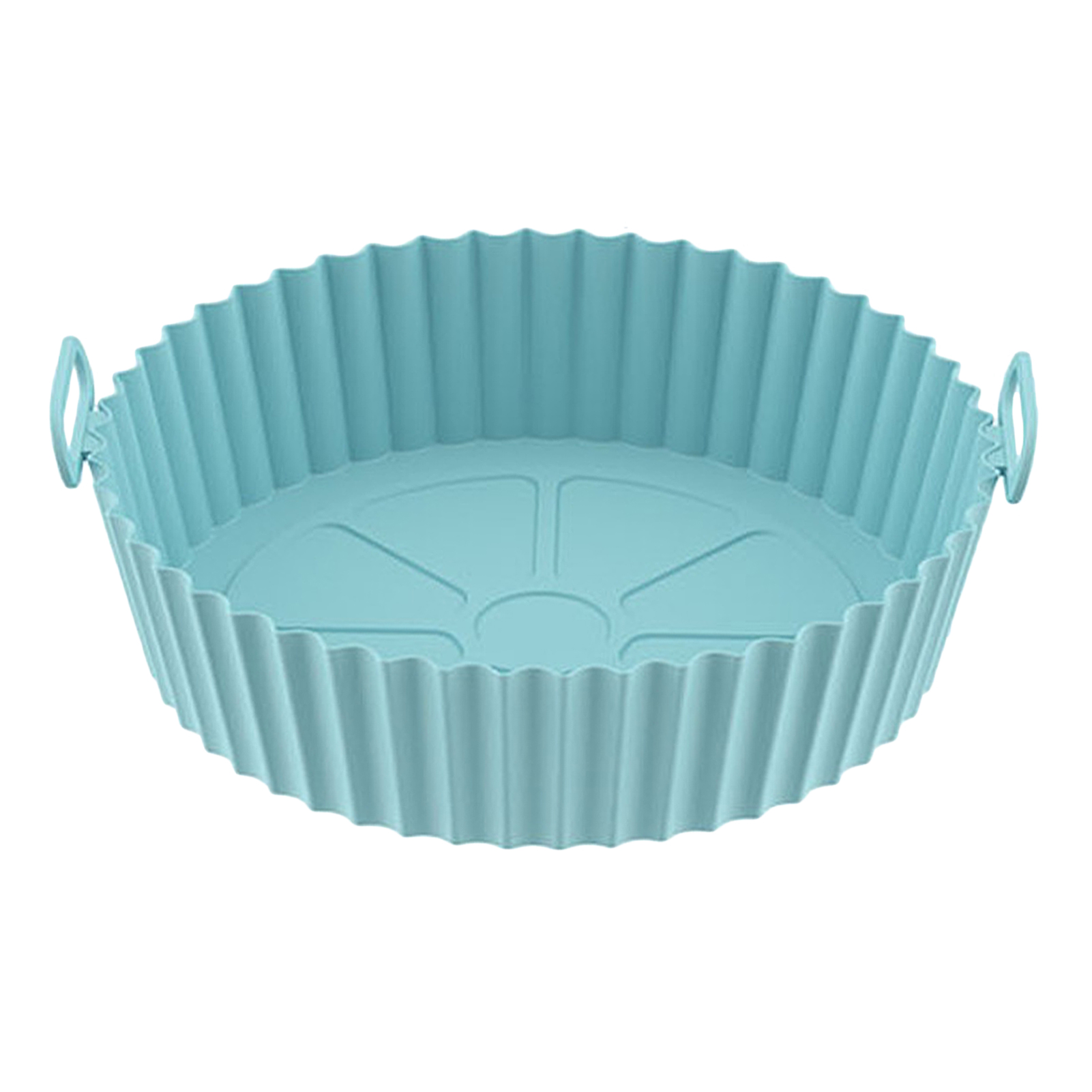 Set Mit 2 Dicken, Runden Frittiermatten Aus Flexiblem, Lebensmittelechtem Silikon, Leicht Zu Reinigen, Wiederverwendbar Für Frittierbehälter, Blau Und Grün