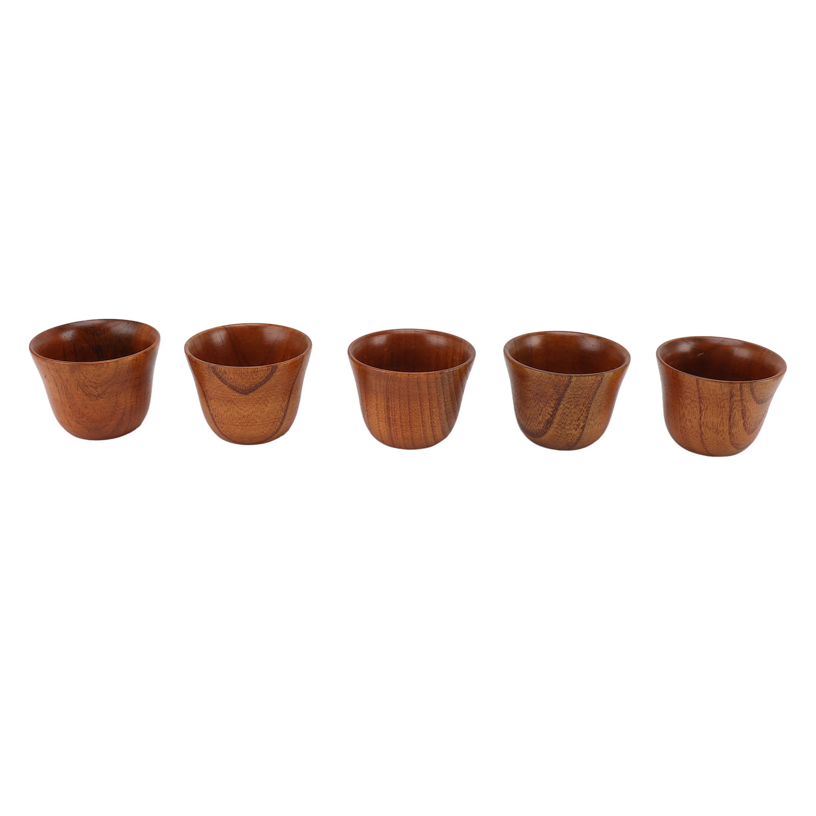 Handgefertigte Teetassen Aus Holz, Multifunktional Und Sicher, Umweltfreundliches Massivholz Für Tee, Kaffee, Wein, Bier Und Heißgetränke, 5er-set