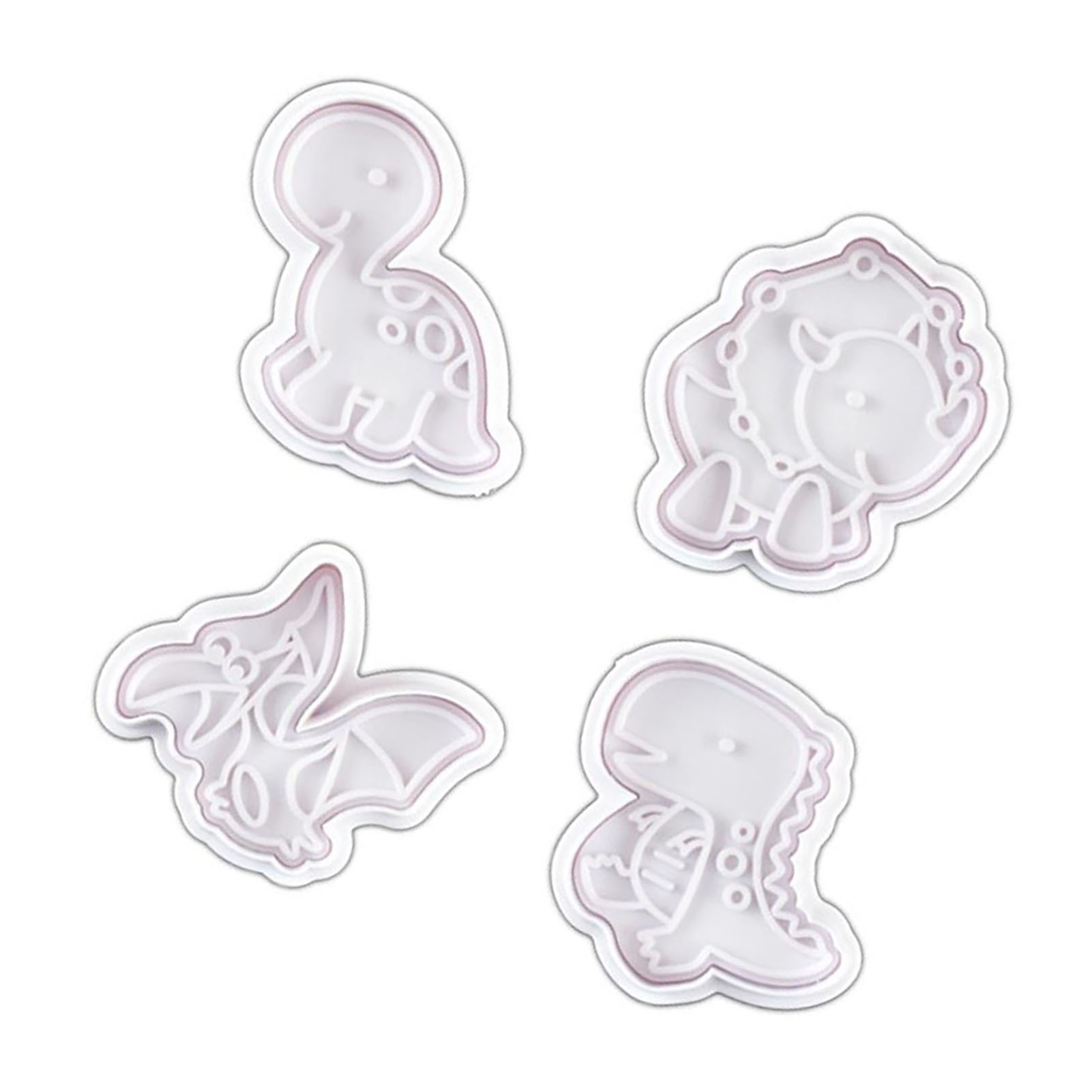 4-teilige Dinosaurier-kuchenform, Leicht Zu Lösen, Hitzebeständig, Für Kekse, Pralinen Und Bonbons