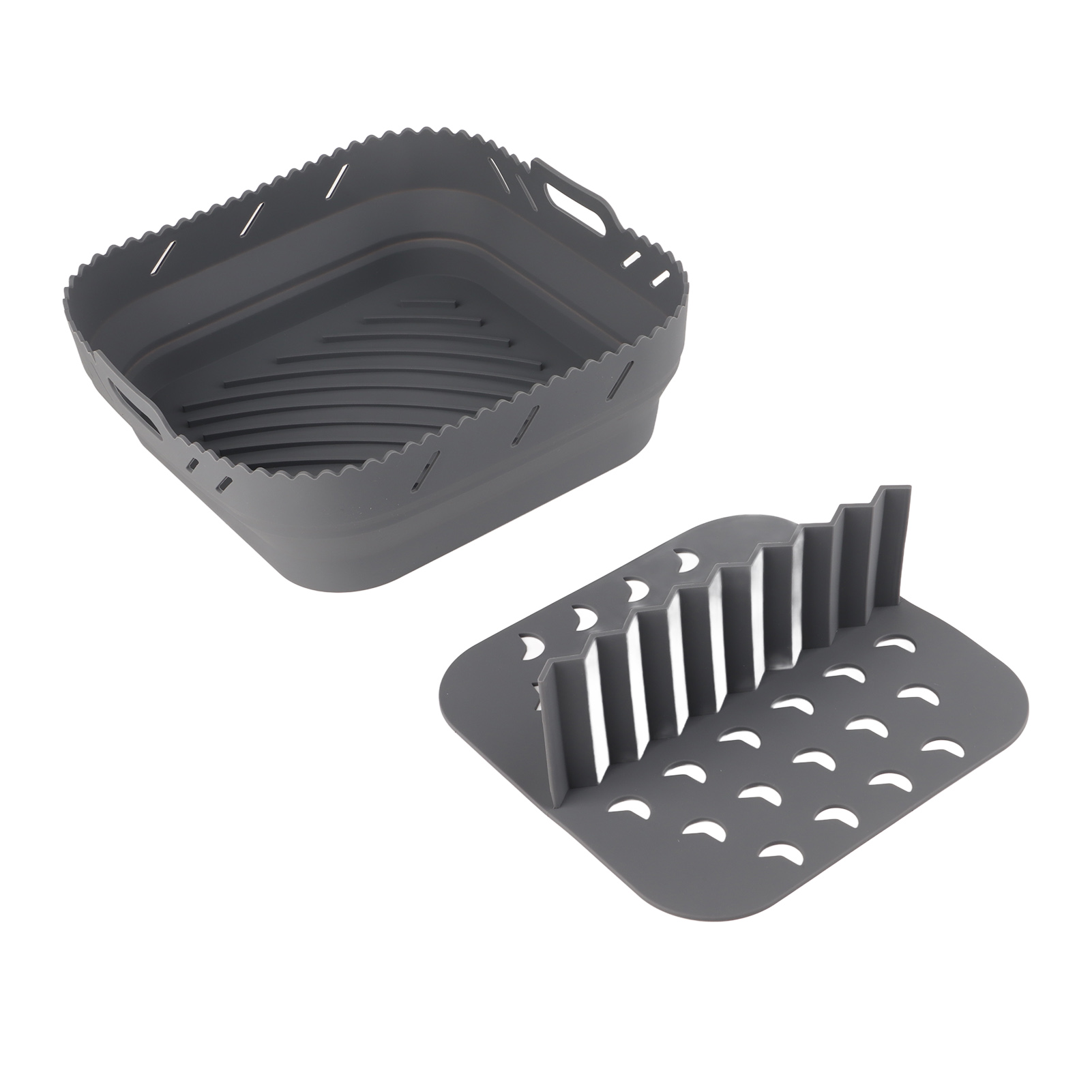 Quadratische Silikon-backform Für Heißluftfritteusen, Mit Silikonmatte, Wiederverwendbar, Antihaftbeschichtet, Kompatibel Mit Heißluftfritteusen, 1 Stück