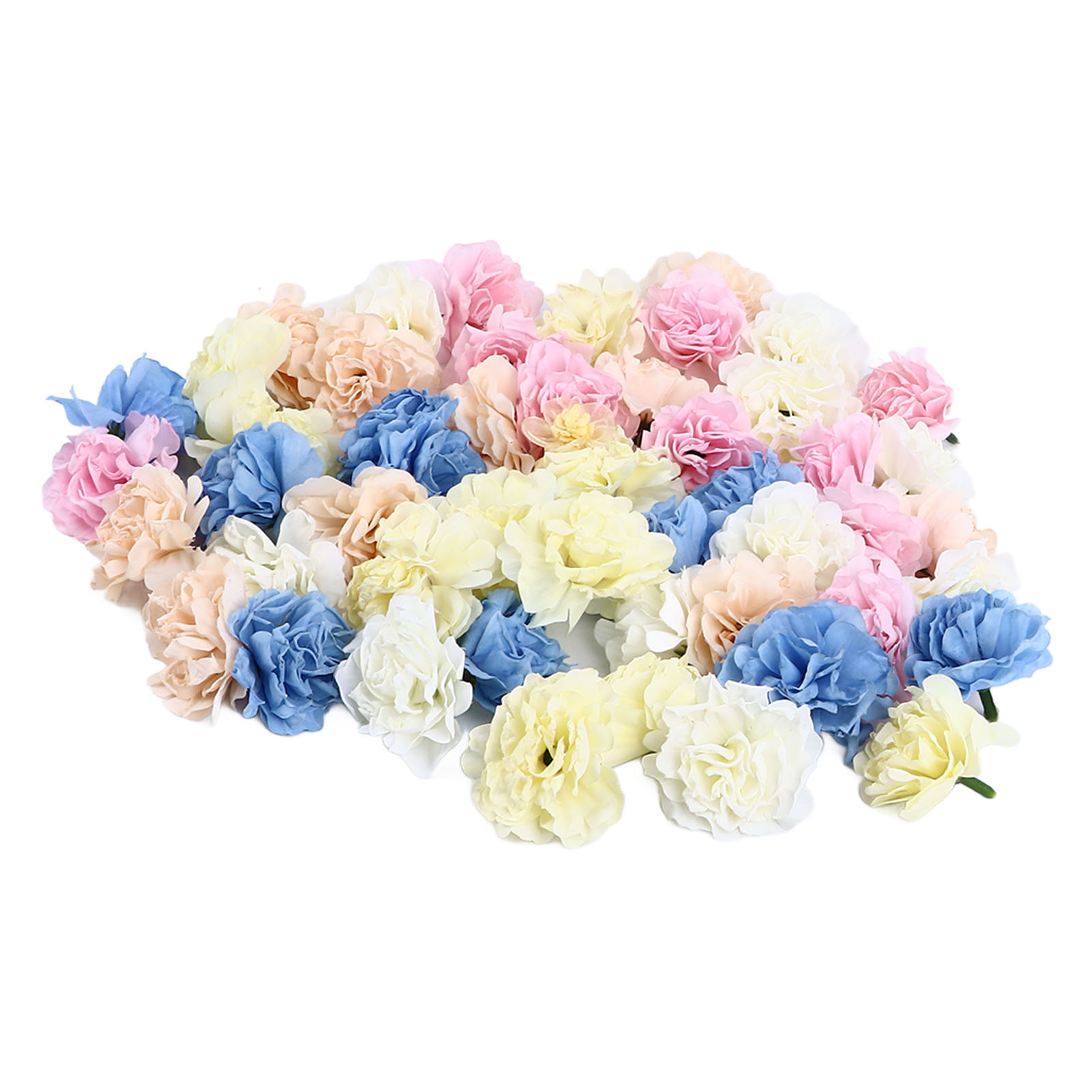50 Künstliche Nelken In Rosa, Creme, Blau, Champagner Und Beige Für Blumenarrangements Und Dekorationen