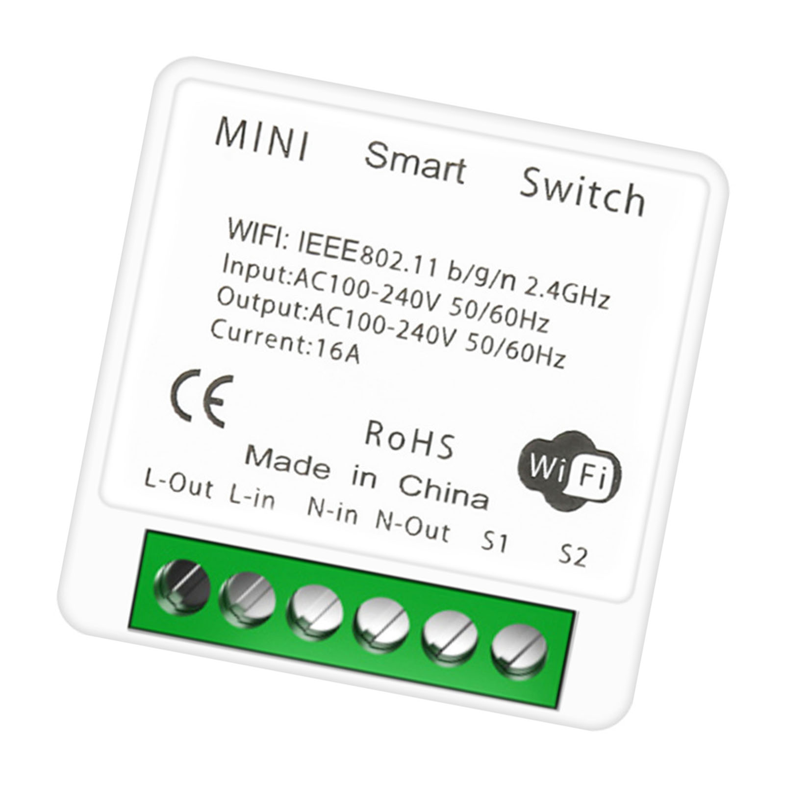 16a Wlan-smart-schalter, Fernsteuerung Per App, Mini-hausautomatisierungsschalter, Kompatibel Mit Tuya