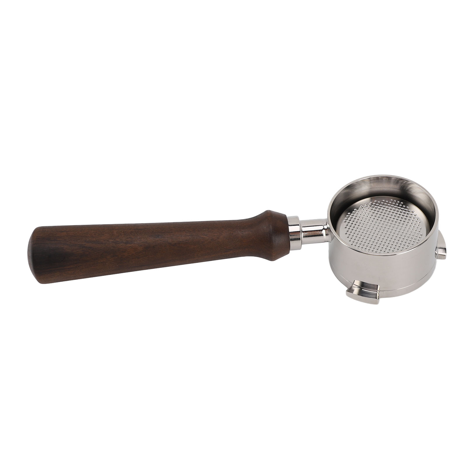 Bodenloser 51-mm-edelstahlfilter Mit Abnehmbarem Griff Aus Schwarzem Rosenholz Und 3 Halterungen Für Delonghi-kaffeemaschinen