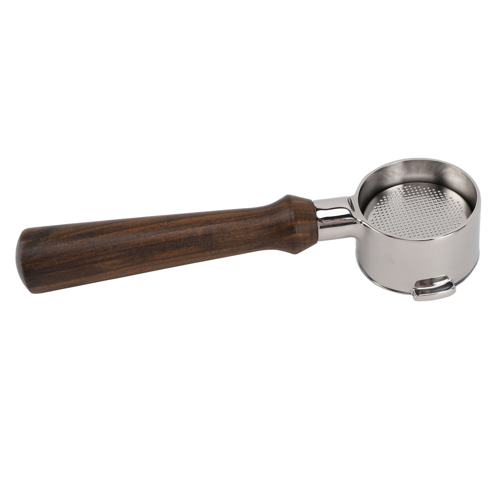 51-mm-siebträger Ohne Boden Mit 2 Halterungen Für Delonghi-kaffeemaschinen, Edelstahl, Holzgriff, Gerades Design, Kompatibel Mit Espresso, Ohne Filter, Holzgriff, Bodenlos, Edelstahl, Für Delonghi-kaf