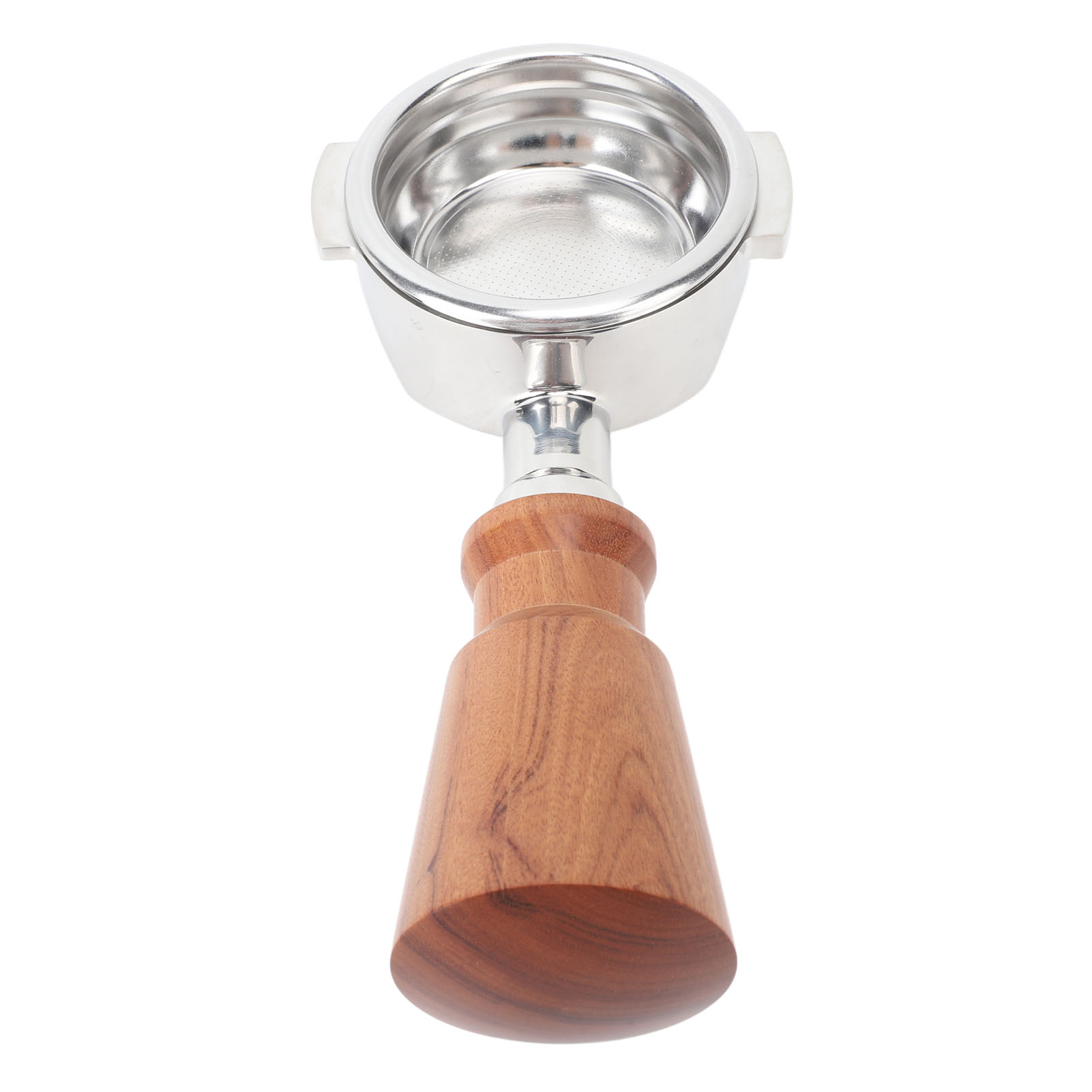 Bodenloser 58-mm-edelstahl-filterhalter, Herausnehmbarer Ultrafeinfilter, Hohlkonstruktion, Kompatibel Mit Expobar E61, Griff Aus Siam-rosenholz.