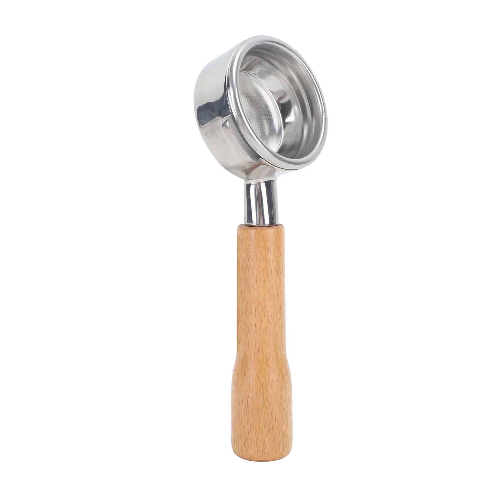 58-mm-filterhalter Ohne Boden Mit 3 Abnehmbaren Zinken, Massivholz Und Edelstahl, Für Nowwa C1 Kaffeemaschine, Filter Aus Unbehandeltem Buchenholz, Naturfarbe