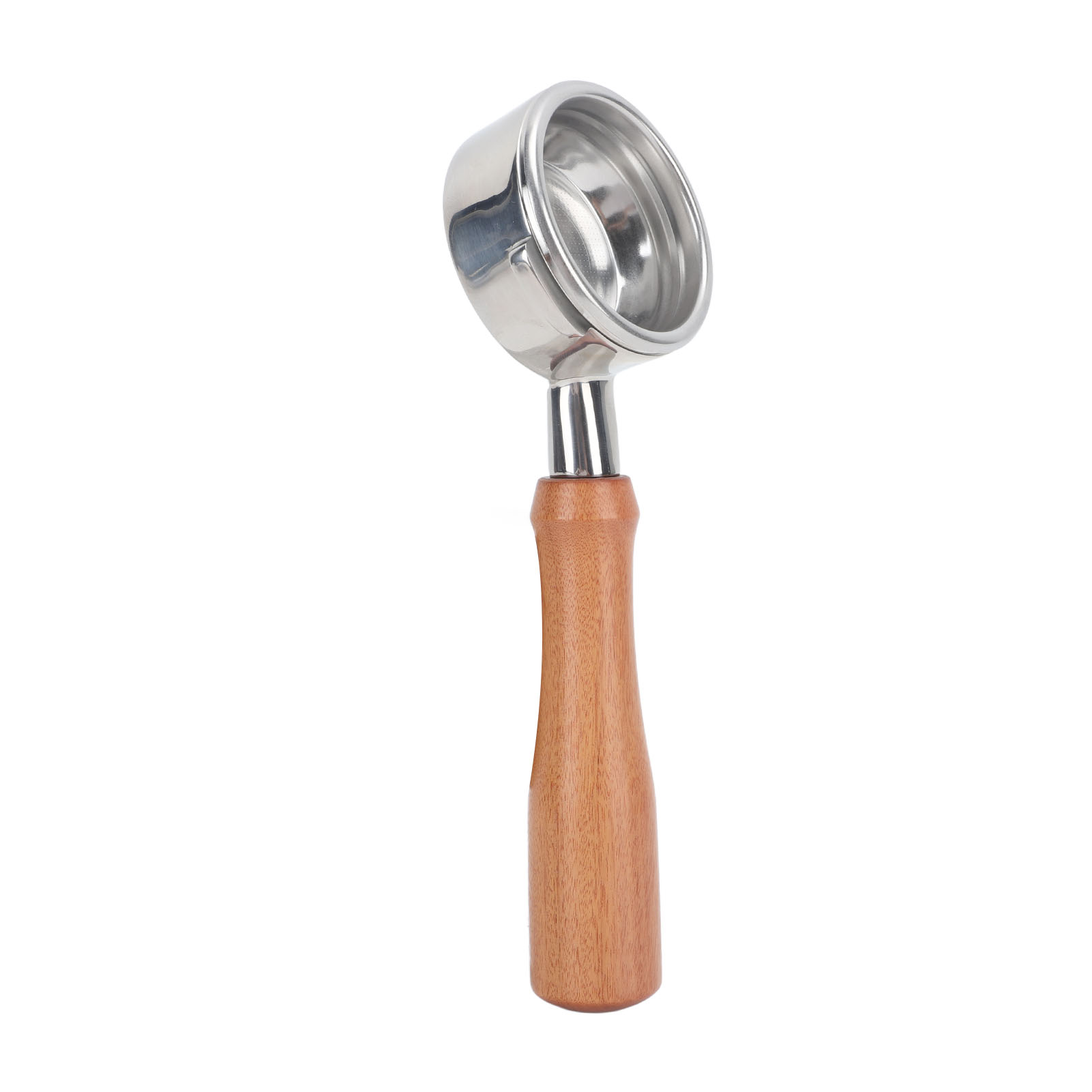 Bodenloser 58-mm-filter Mit 3 Abnehmbaren Halterungen, Gefertigt Aus Massivholz Und Edelstahl, Für Nowva E Kaffeemaschinen, Ohne Filterhalter, Oberfläche In Säurerotem Holz, Robust Und Langlebig