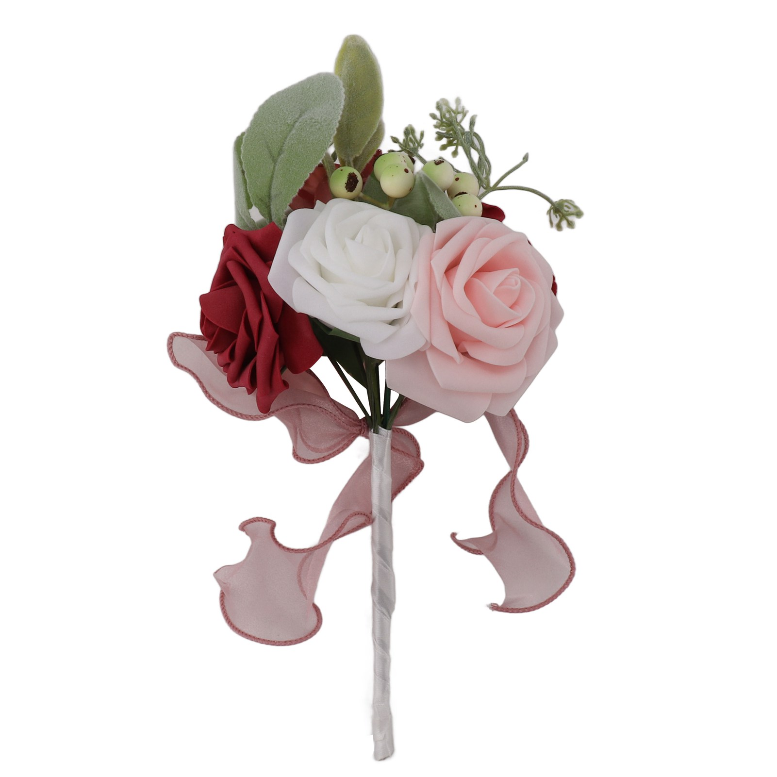 Künstlicher Brautstrauß Aus Roten Seidenrosen, Kunstblumen Für Brautjungfern, Dekoration Für Zuhause Und Partys, Elegant Und Romantisch