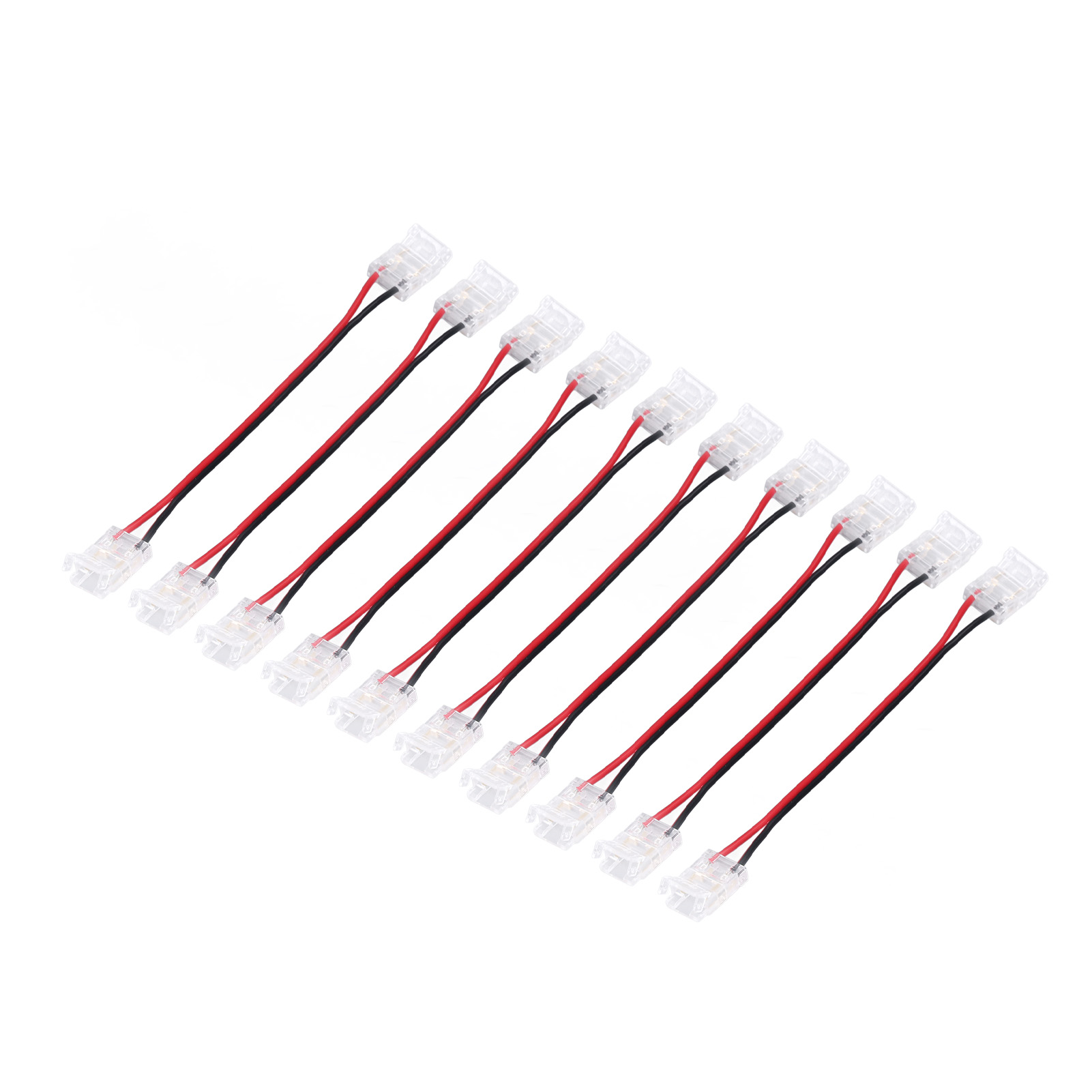 2-poliger Cob-led-streifenverbinder, 10 Stück, Pc-material, 10 Mm Breit, Doppelseitig, Zur Verbindung Von Streifen Zu Streifen