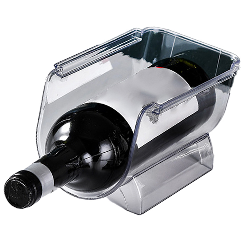 Stapelbares, Transparentes Weinflaschenregal Aus Kunststoff, Flaschenhalter Für Die Aufbewahrung Und Präsentation Zu Hause, 1 Flasche, Klar