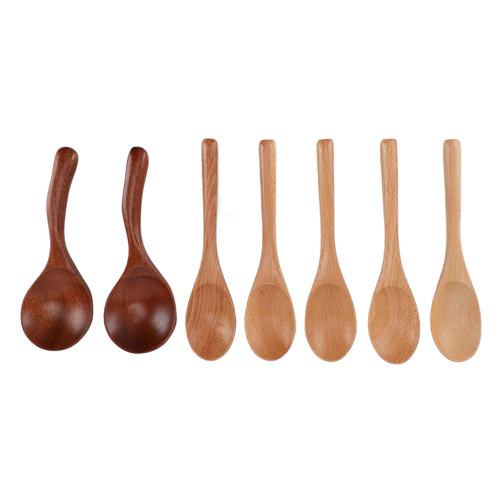 7-teiliges Set Holzlöffel, Natürliches Massivholz, Leicht Zu Reinigen, Küchenutensilien Zum Mischen, Rühren Und Servieren - Set Mit 7 Massivholzlöffeln.