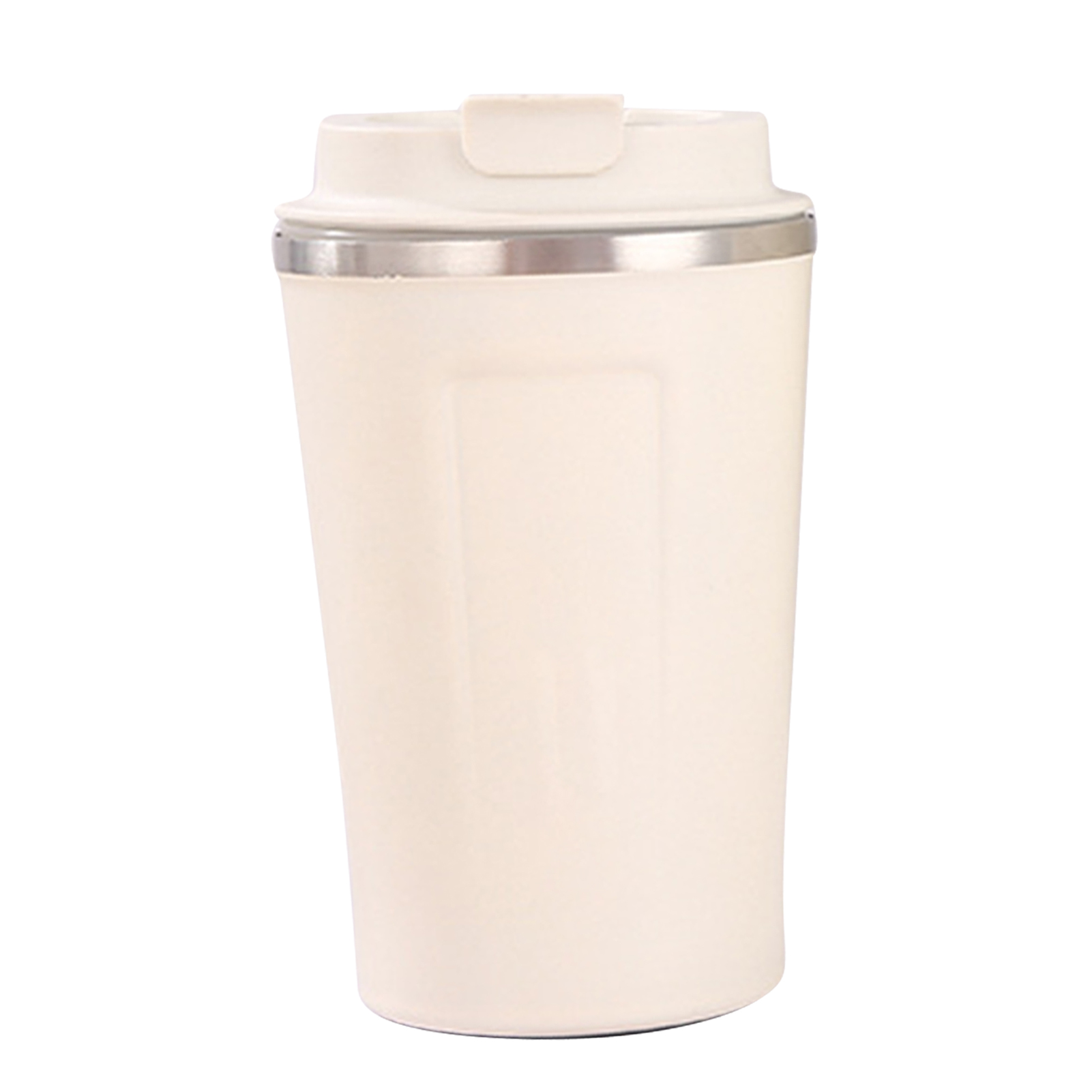 Isolierbecher (380 Ml) Aus Edelstahl 304 Mit Sicherem Deckel, Großes Fassungsvermögen, Ideal Für Unterwegs, Z. B. Für Kaffee, Büro Oder Andere Aktivitäten, Weiß