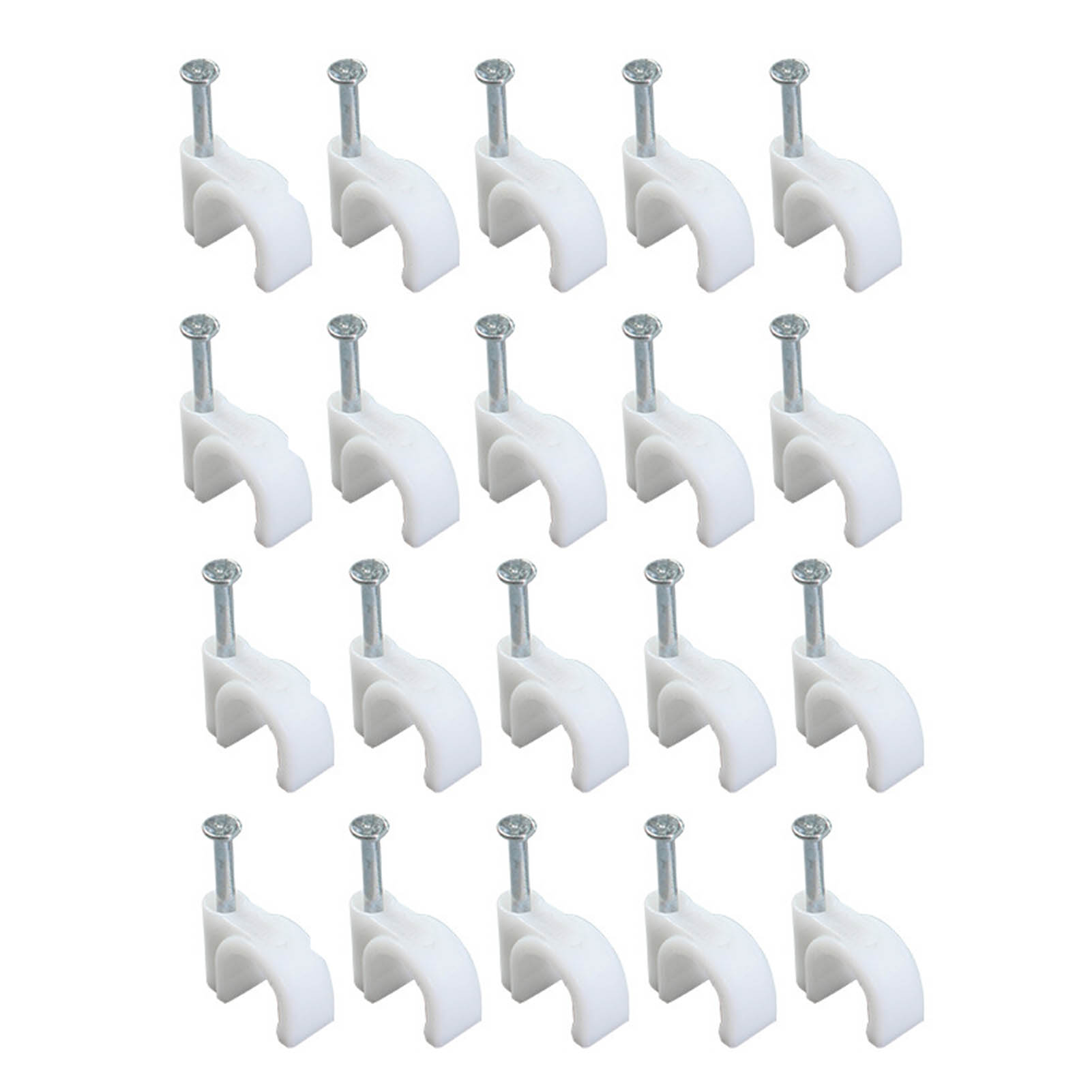 100 Runde Kabelklemmen Für 5-mm-kabel, Stahlnägel, Wandkabelmanagement
