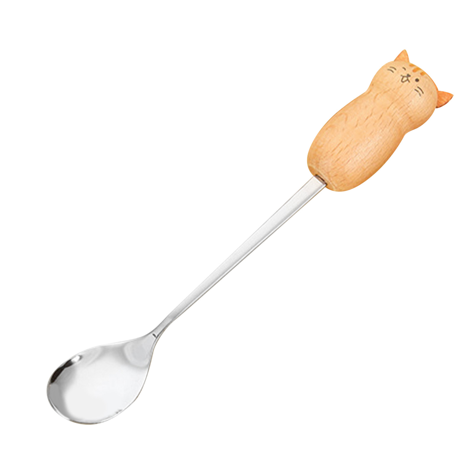 Katzenförmiger Edelstahl-kaffeelöffel, Niedliches Und Kreatives Rührwerkzeug Für Kinder, Ideal Für Gefrorene Desserts, Spülmaschinenfest, Kaffeerührer