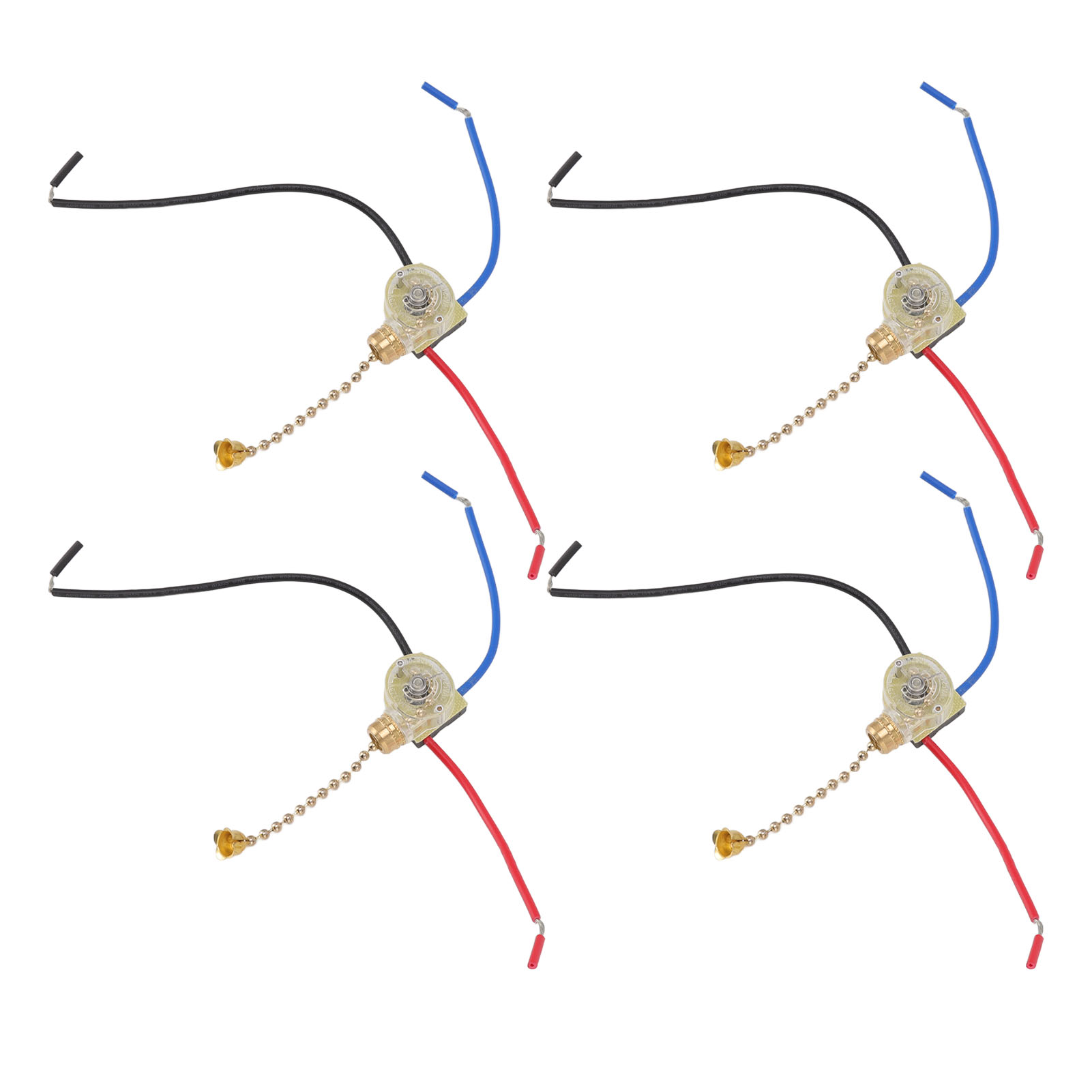 4-teiliger Zugkettenschalter Für Deckenventilator-leuchten, 3-adriger Schalterersatz, 250 V/125 V, Gold