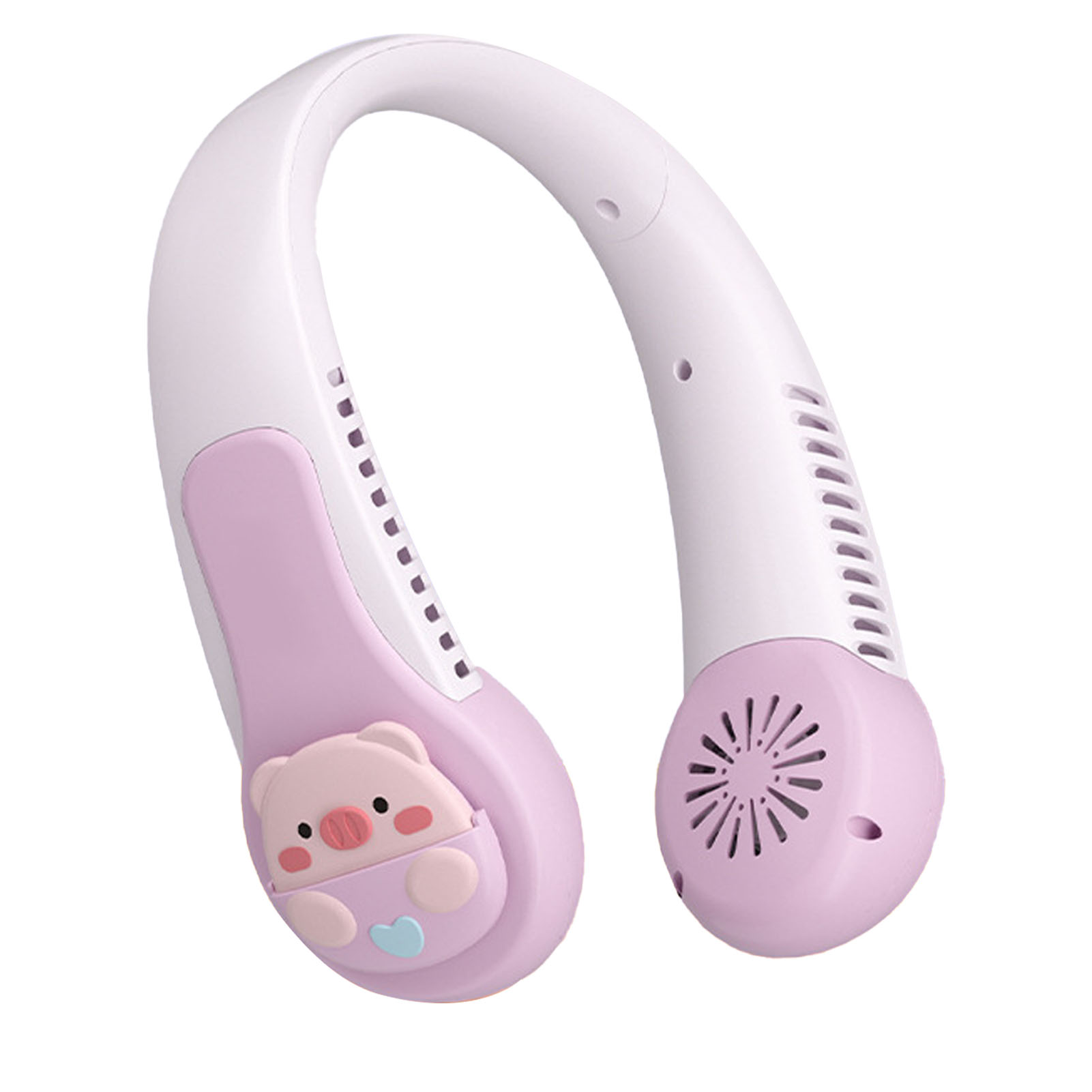 Cartoon-nackenventilator, Tragbar, Usb-aufladbar, Leise, Verdrehsicher, Mit Integriertem Akku Für Kinder Und Erwachsene, Outdoor-sport, Schweinemotiv