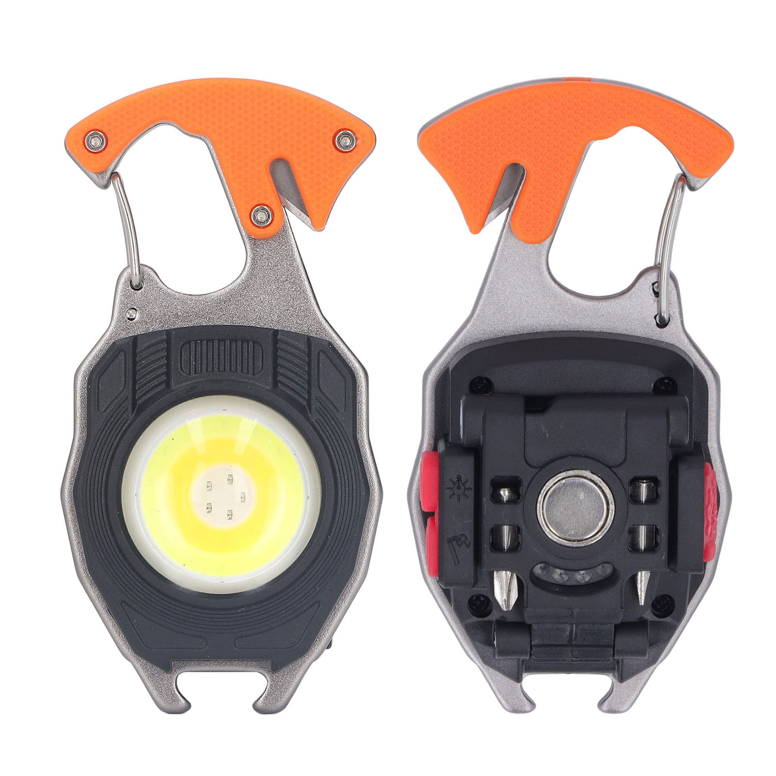 Wiederaufladbare Multifunktions-led-schlüsselanhängerlampe Mit Usb-c-anschluss, Mini-notfalltaschenlampe Mit Flaschenöffner Und Feuerzeug