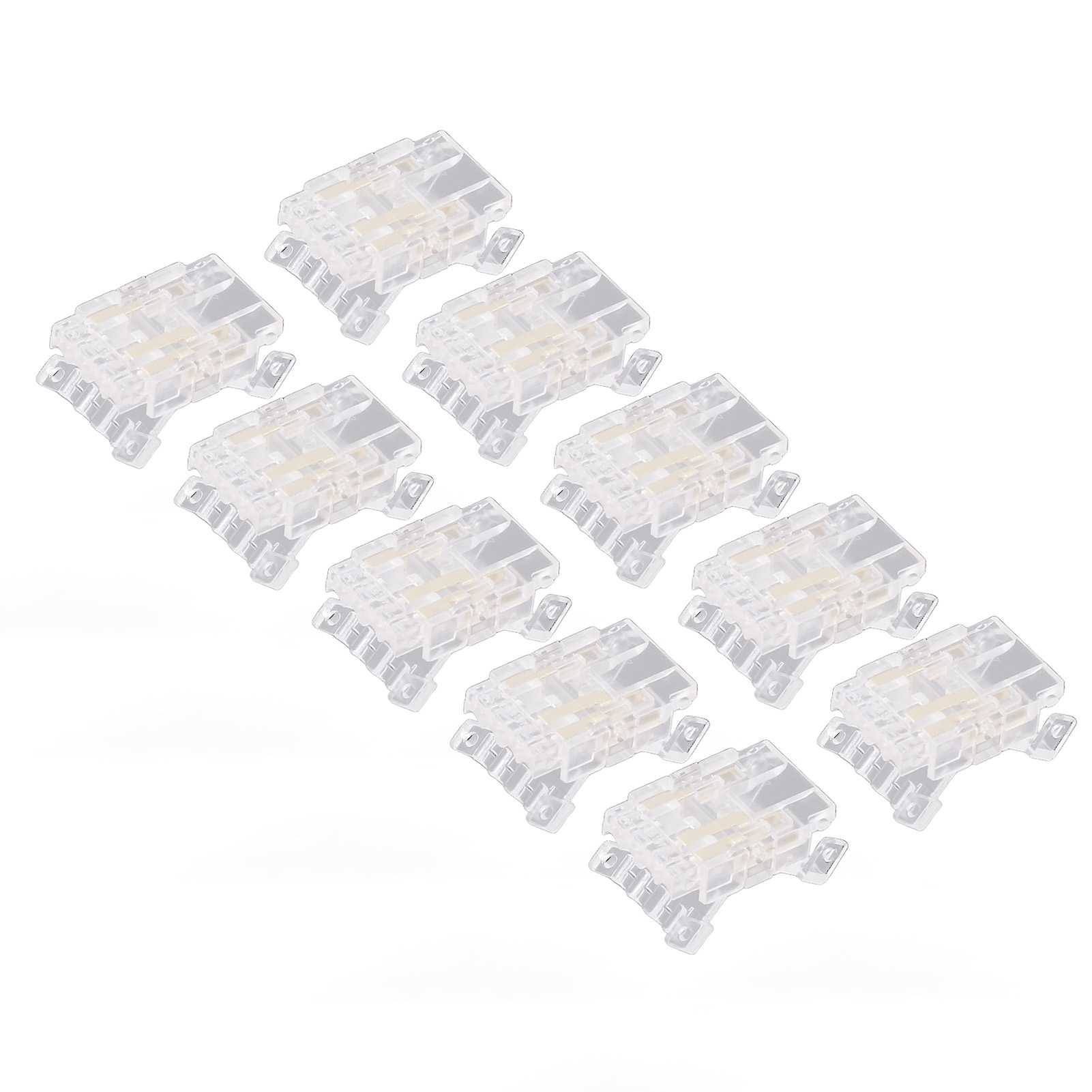 10-mm-3-pin-cob-led-stecker, Transparent, Lötfrei, 10er-packung Für Led-streifen, Geeignet Für Zuhause Und Büro