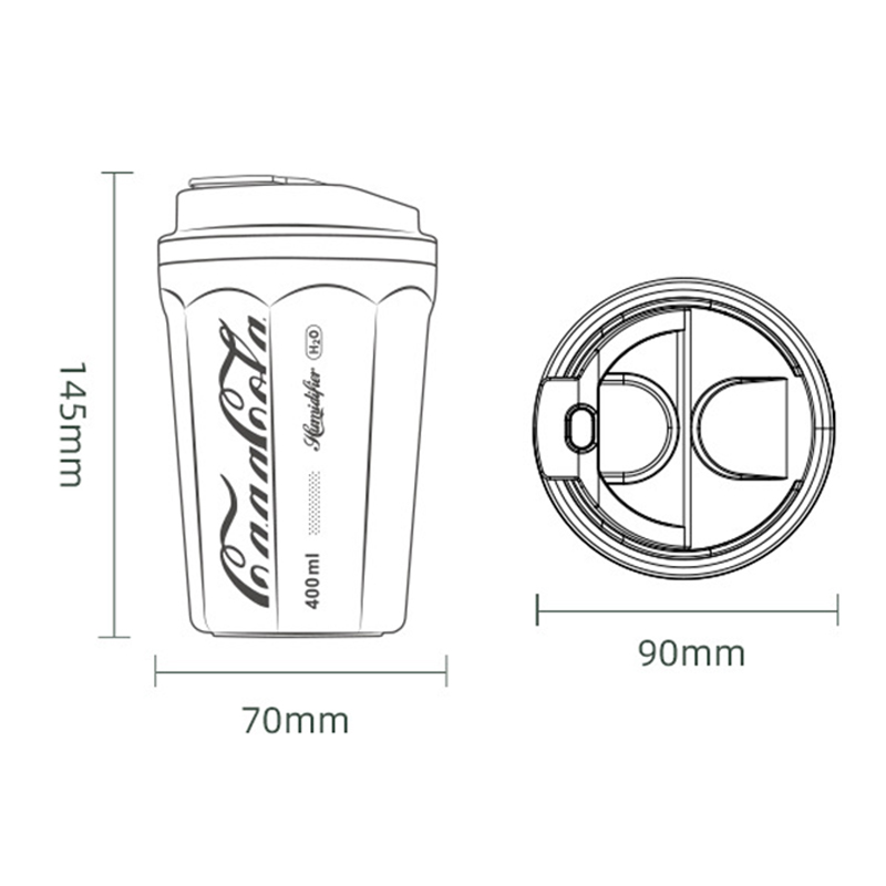 400 Ml Kabelloser, Becherförmiger Lufterfrischer In Colaform, Weißes Abs, Ohne Knöpfe, Lithium-akku, Für Auto Und Schlafzimmer, Flammennebel-diffusor