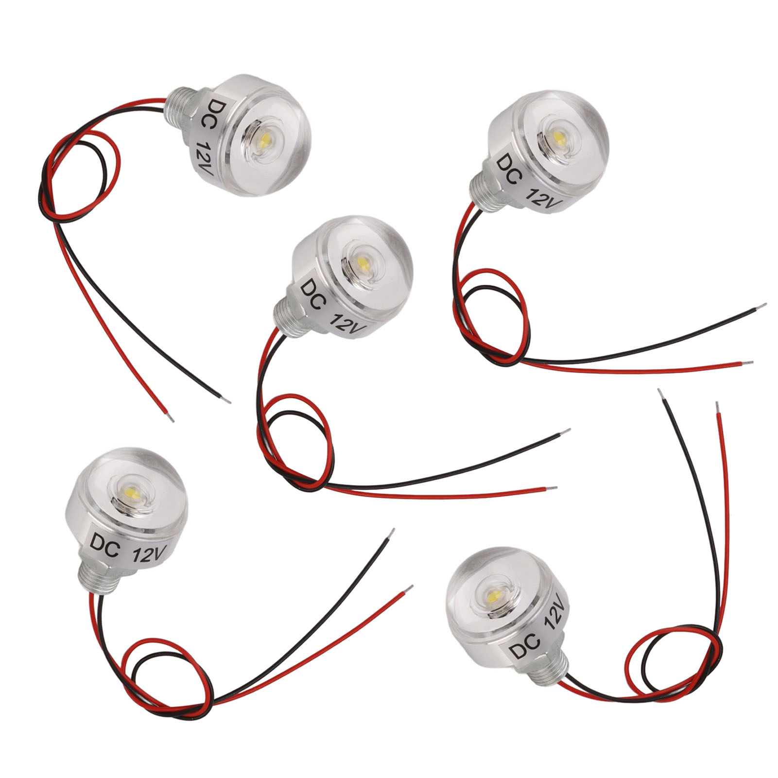 5er-pack Led-einbaustrahler, 12 V Dc, 1 W, Mini-bodenleuchten Für Terrasse, Garten, Treppe, Möbel, Decke – Wasserdichte Landschaftsbeleuchtung